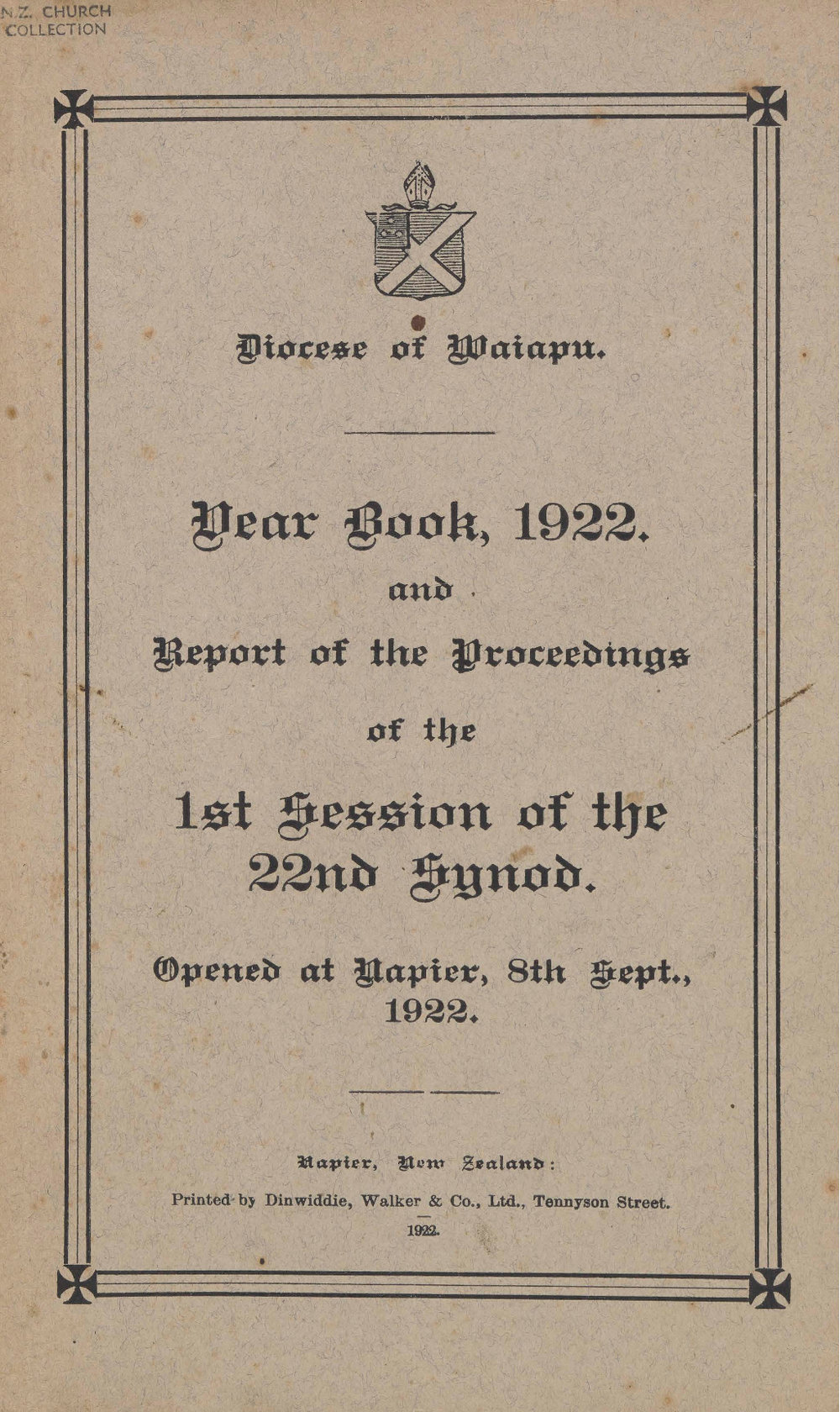 Diocese of Waiapu Synod Proceedings 1922