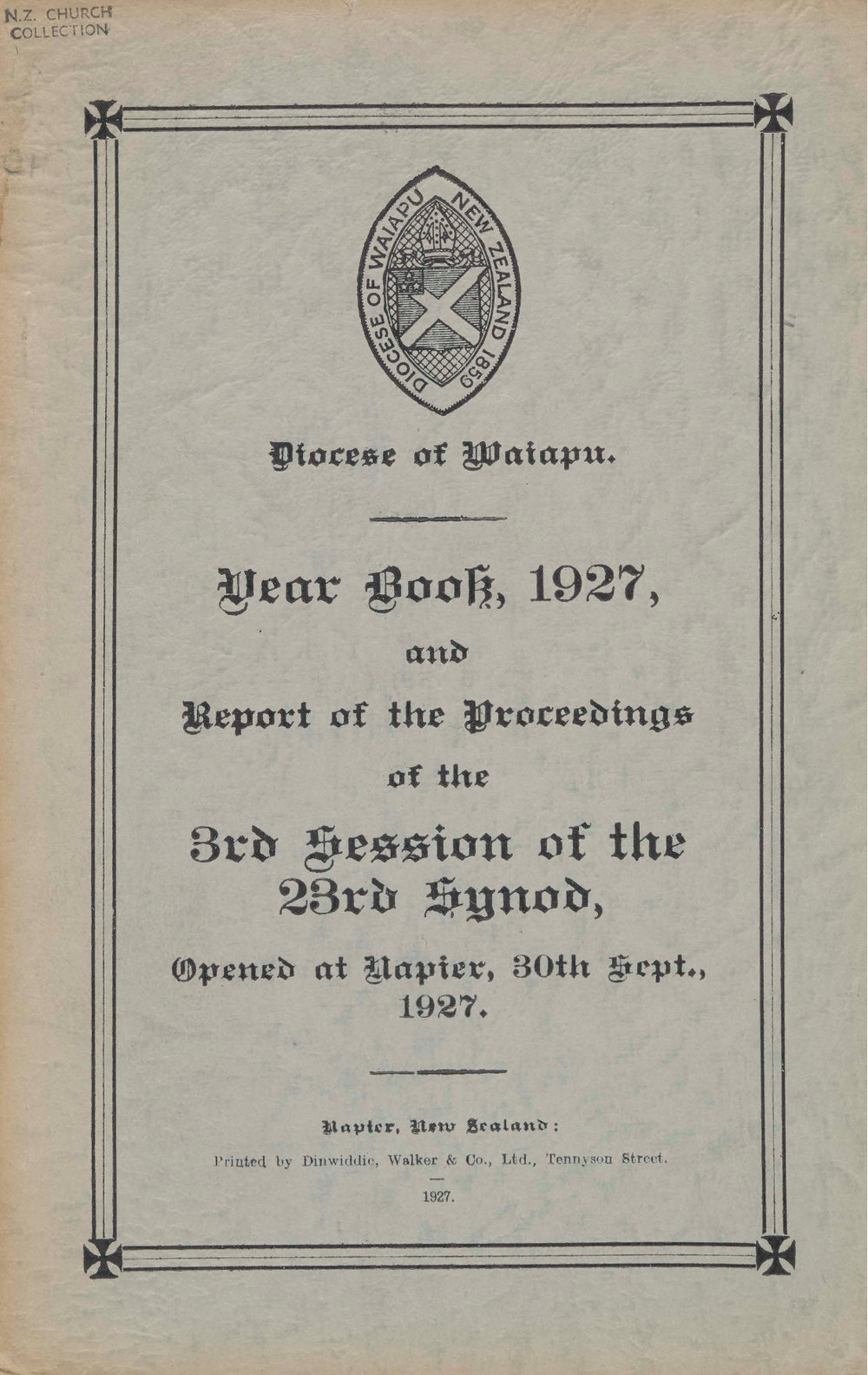 Diocese of Waiapu Synod Proceedings 1927