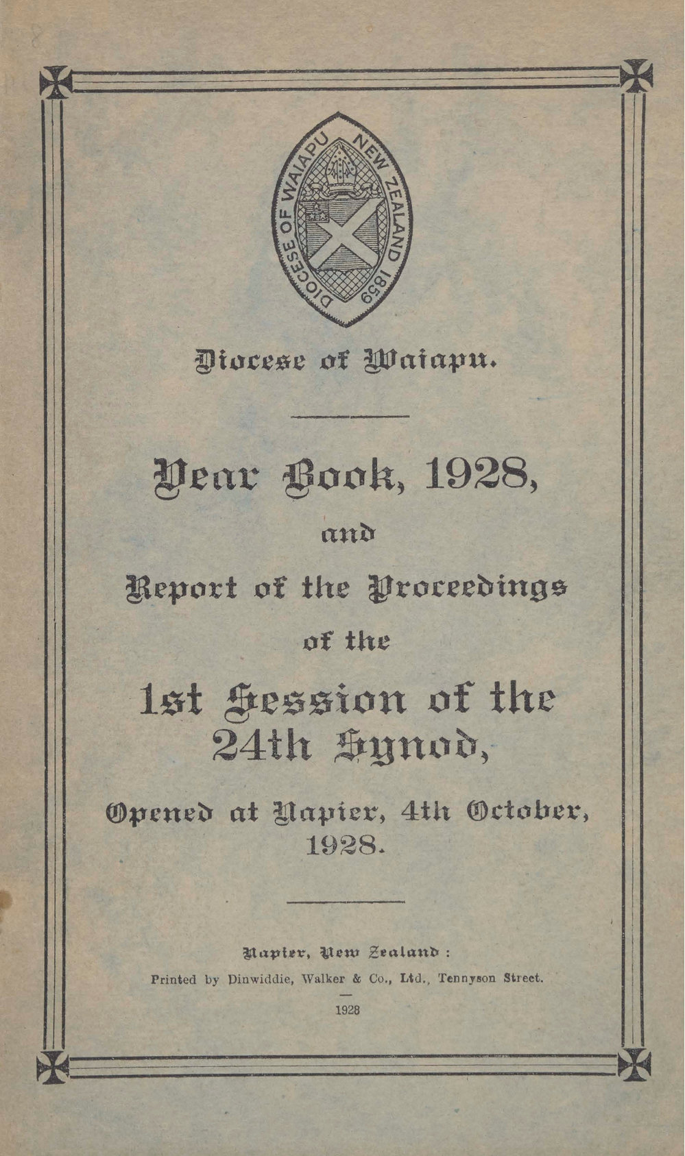 Diocese of Waiapu Synod Proceedings 1928