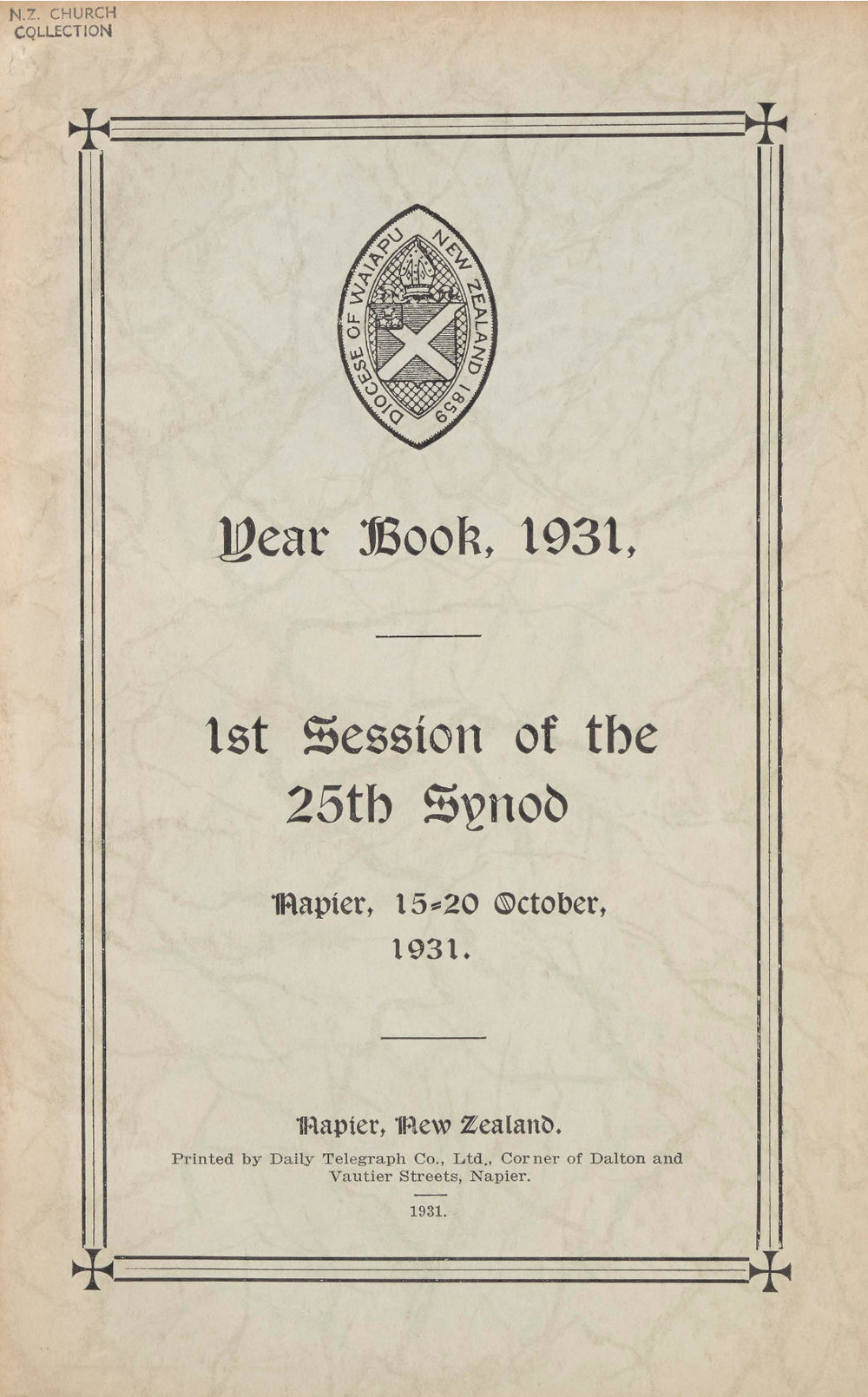 Diocese of Waiapu Synod Proceedings 1931