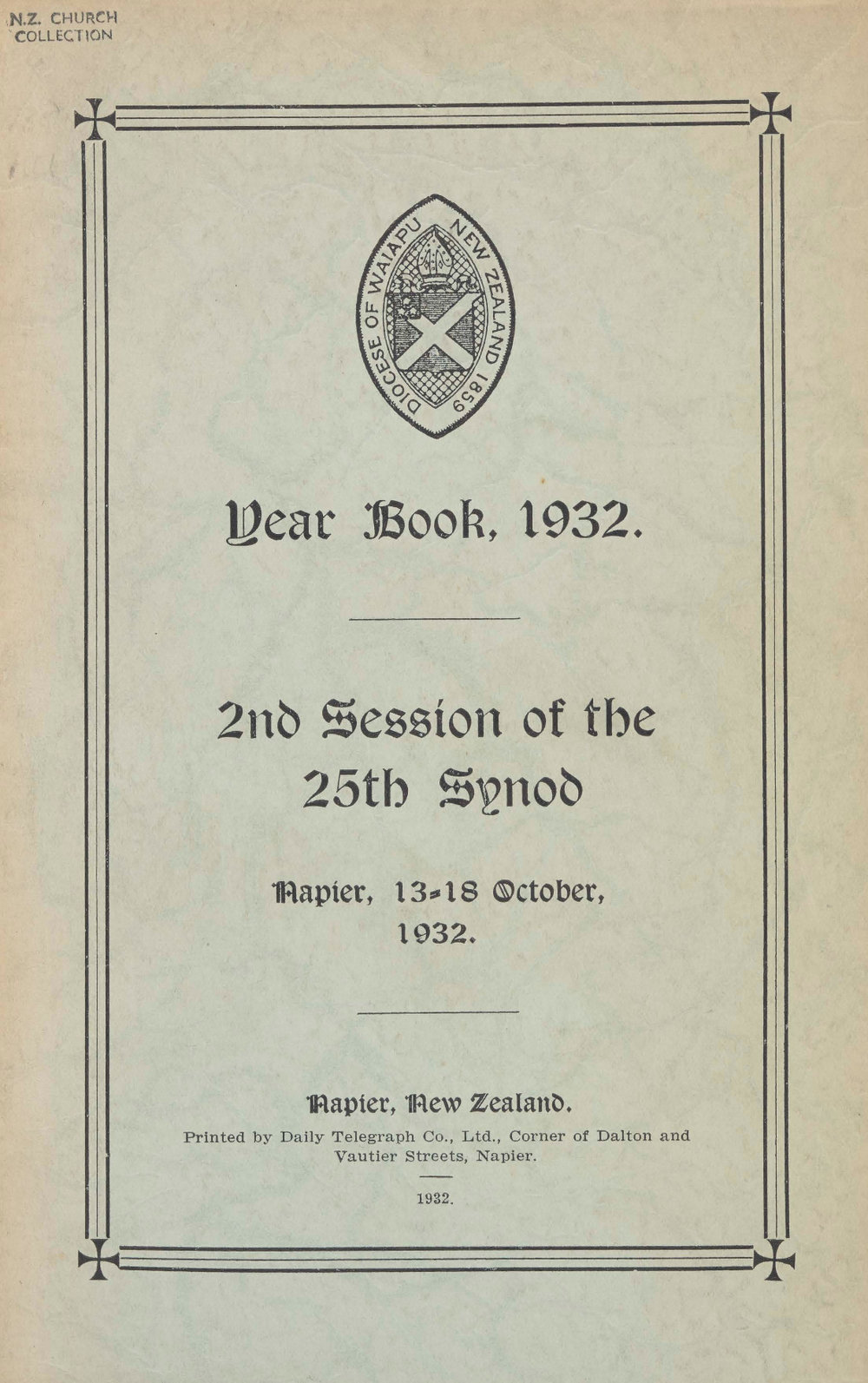 Diocese of Waiapu Synod Proceedings 1932