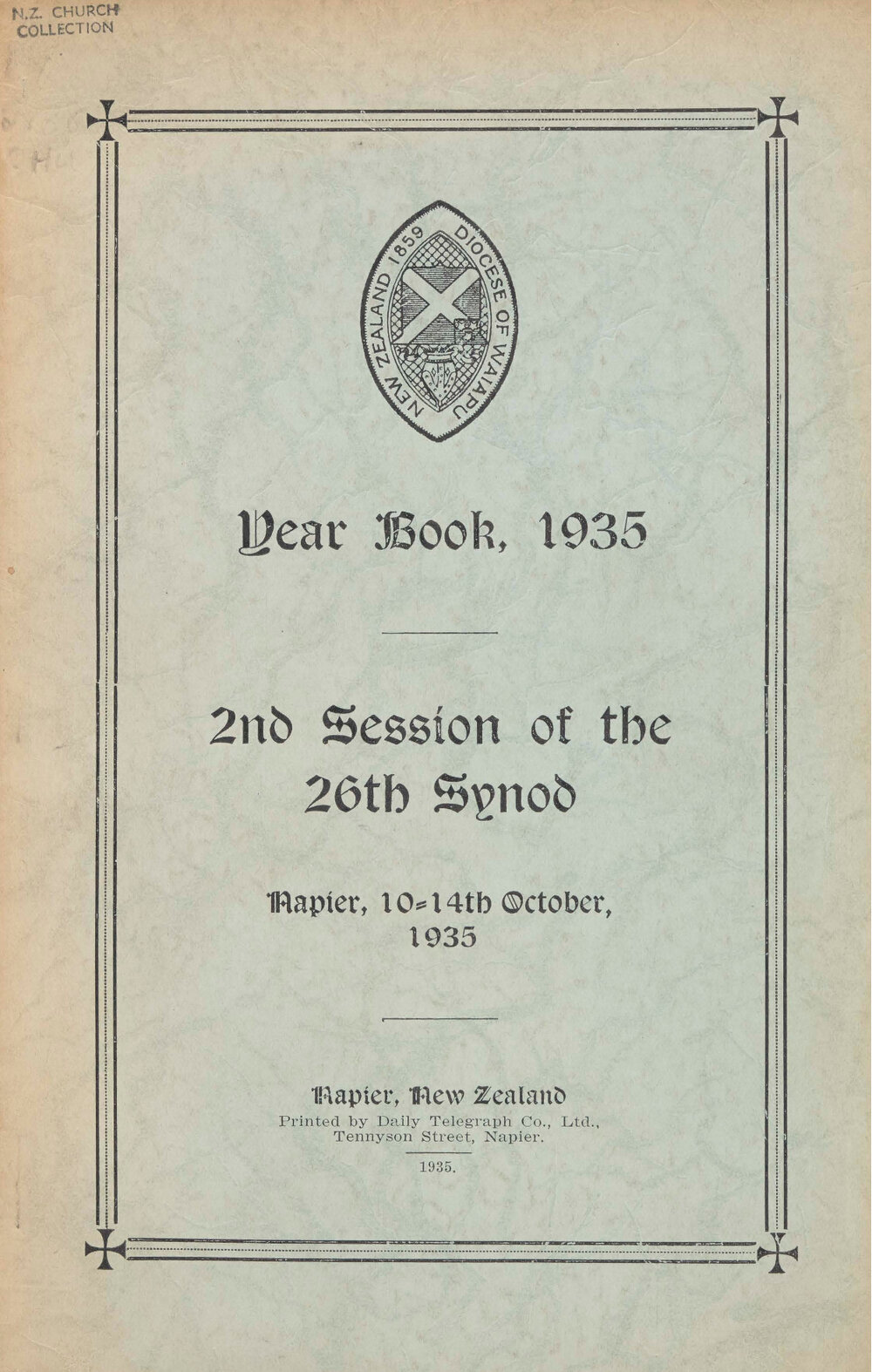 Diocese of Waiapu Synod Proceedings 1935