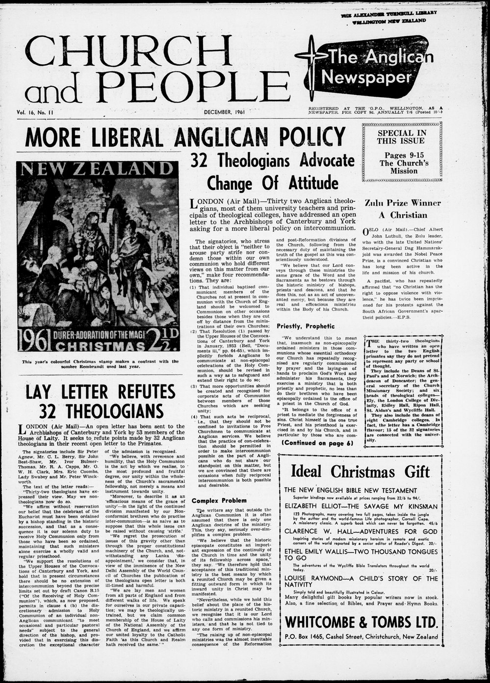 Church &amp; People: December 1961