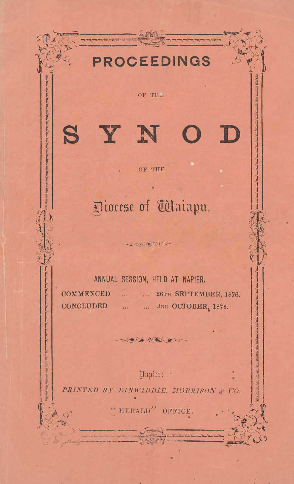 Diocese of Waiapu Synod Proceedings 1876