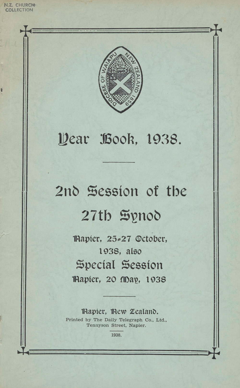 Diocese of Waiapu Synod Proceedings 1938