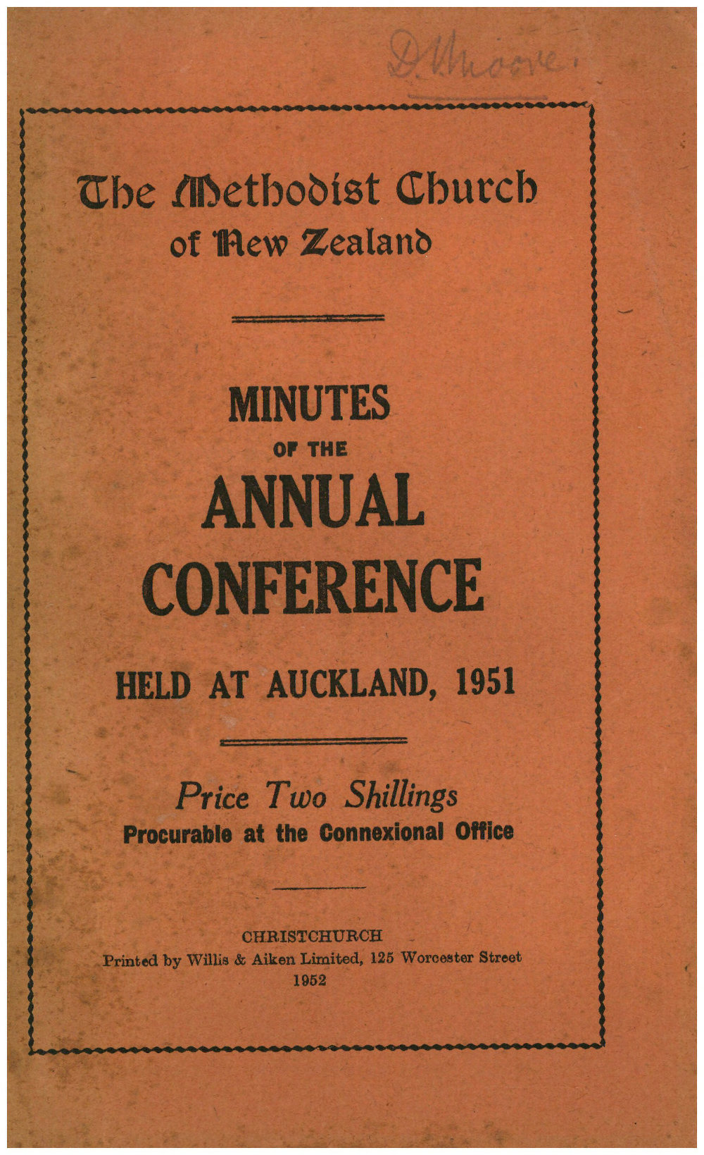 Methodist Church of New Zealand Conference Minutes 1951