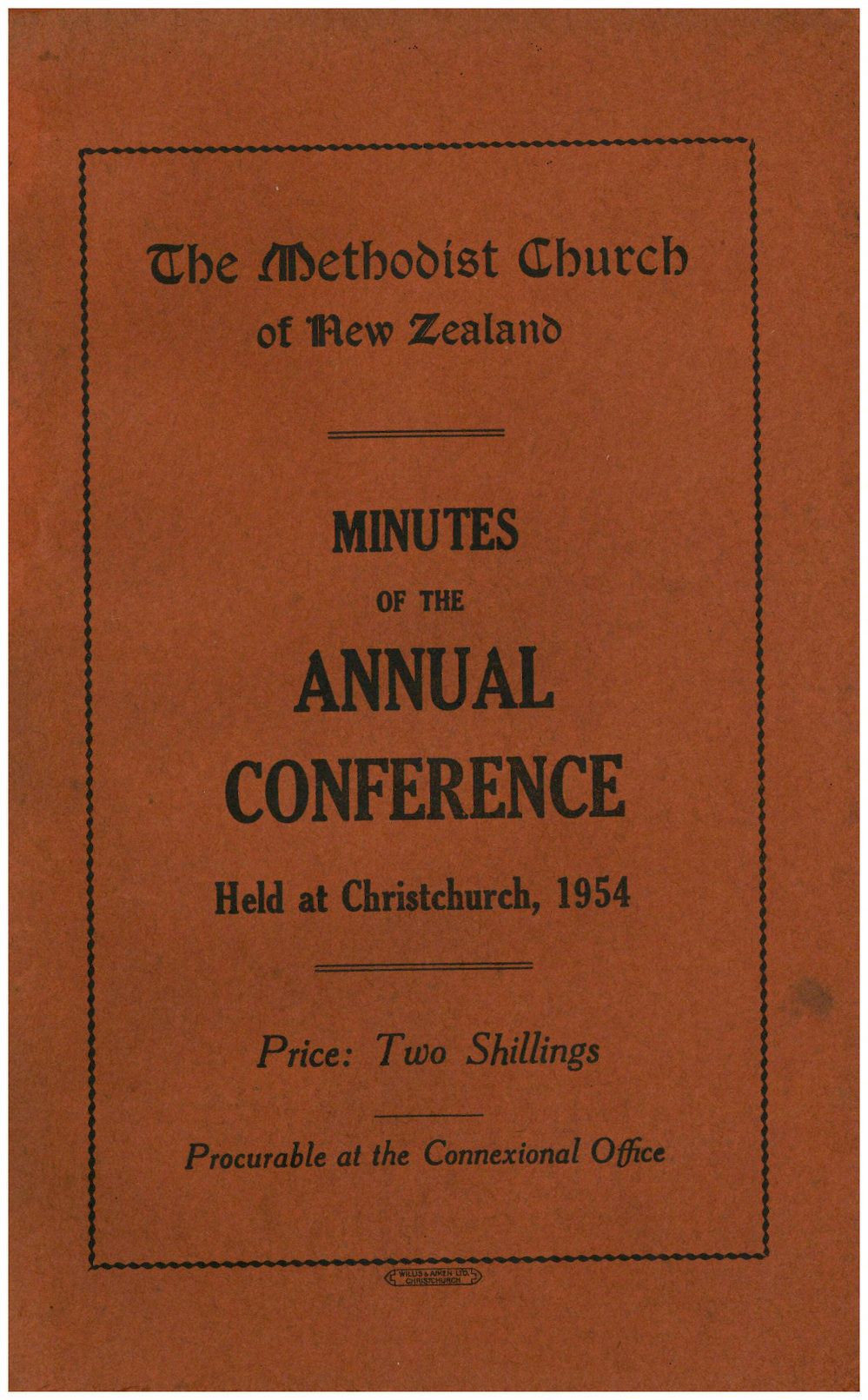 Methodist Church of New Zealand Conference Minutes 1954