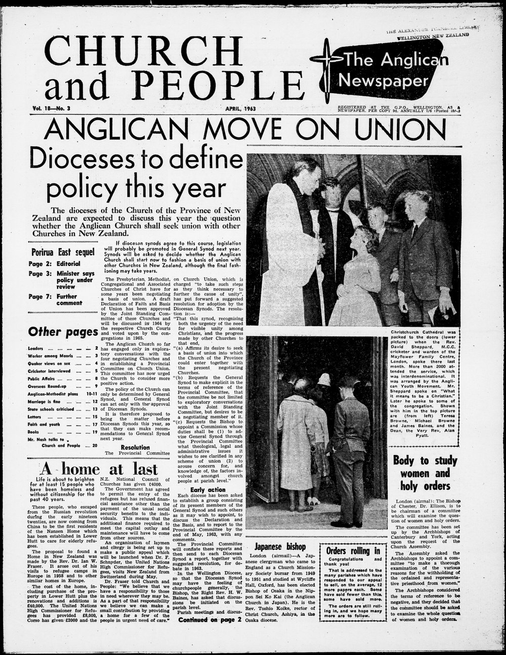 Church &amp; People: April 1963