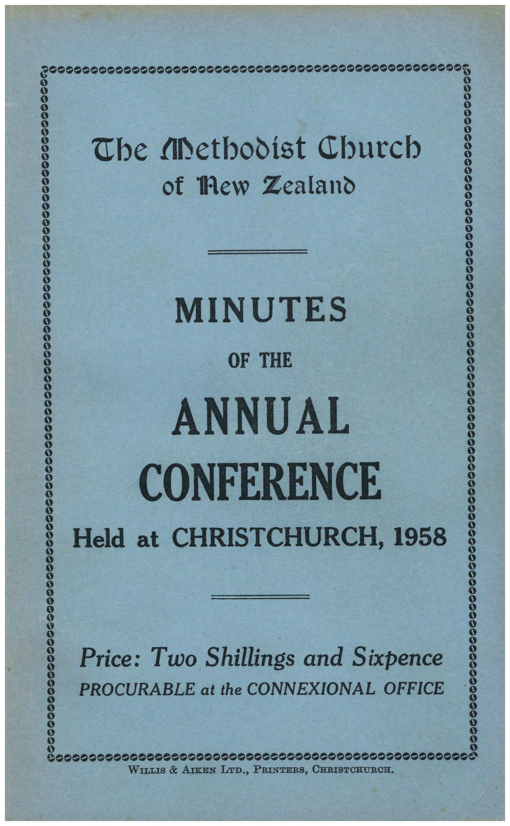 Methodist Church of New Zealand Conference Minutes 1958