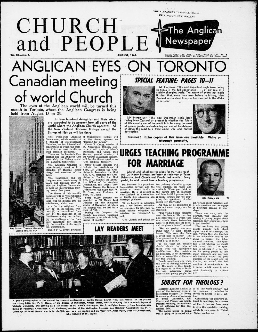 Church &amp; People: August 1963