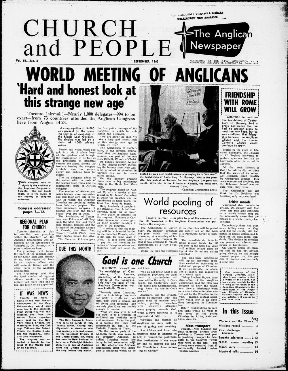 Church &amp; People: September 1963