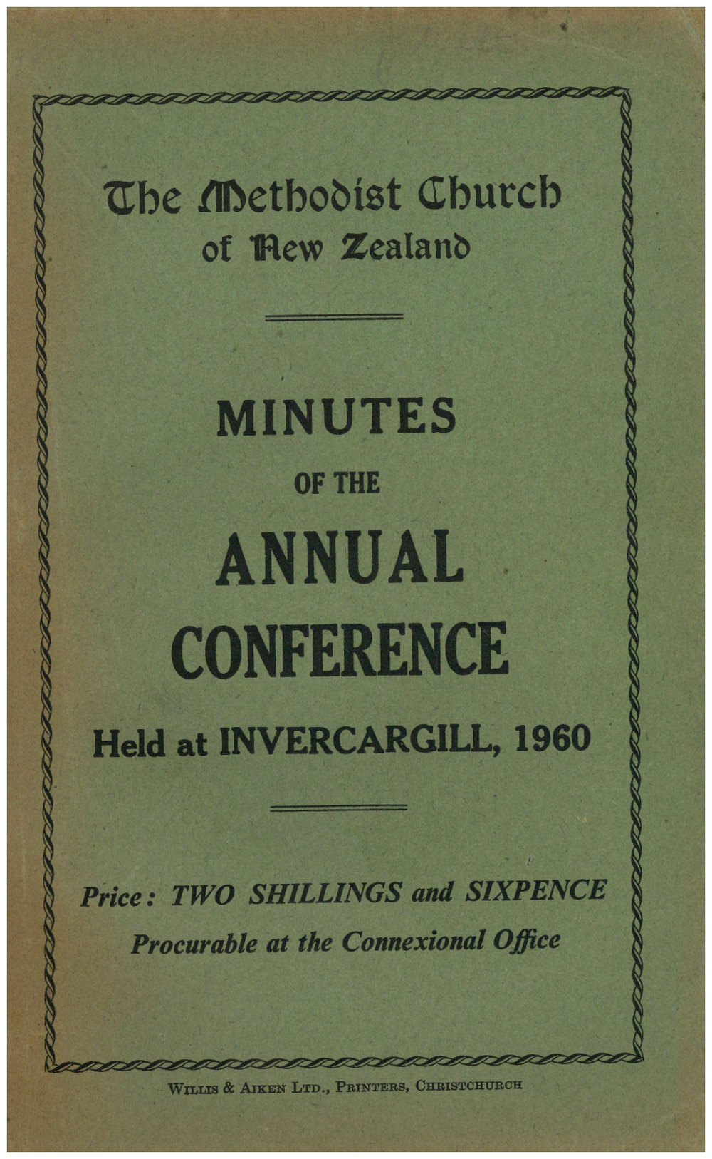 Methodist Church of New Zealand Conference Minutes 1960