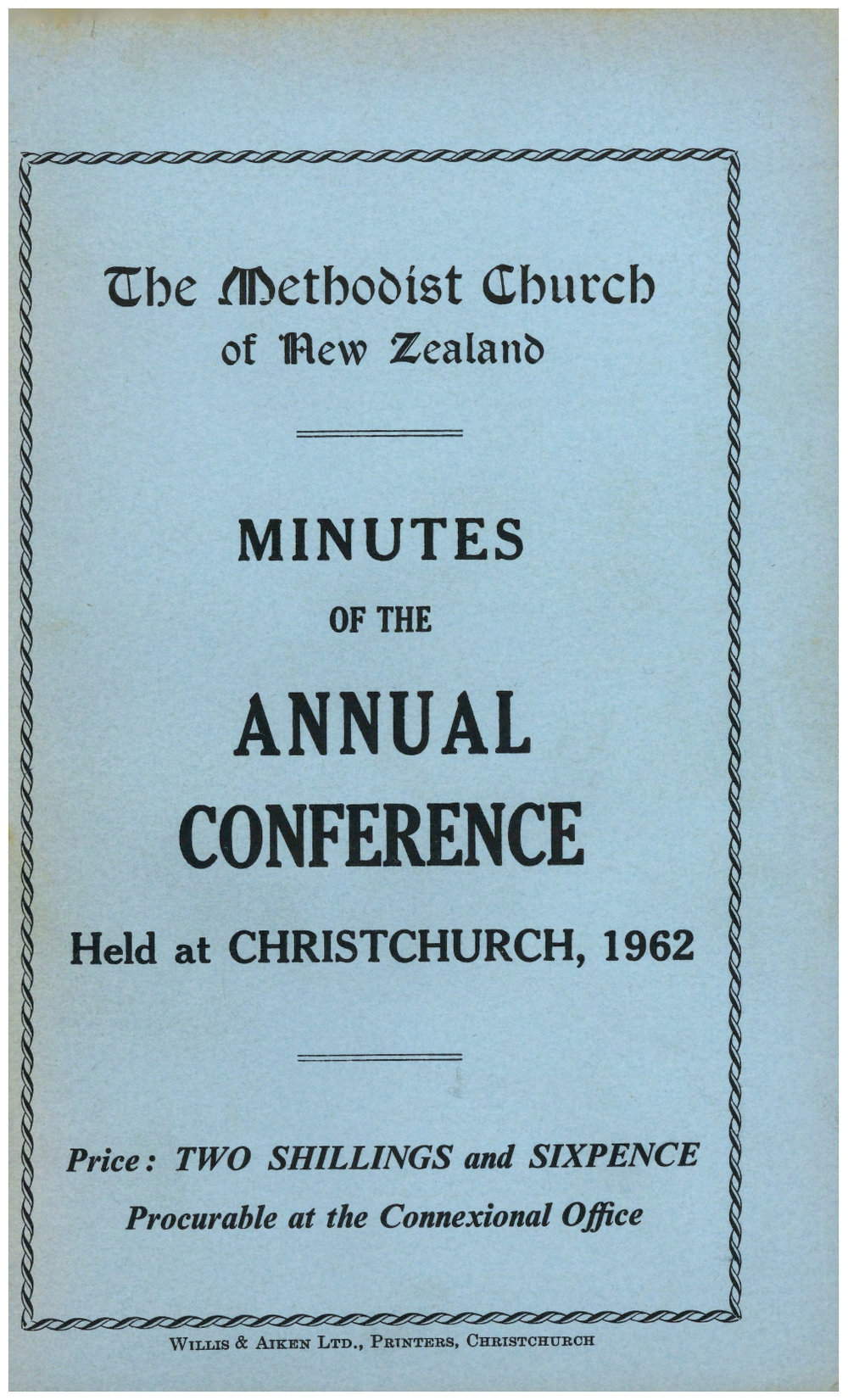 Methodist Church of New Zealand Conference Minutes 1962