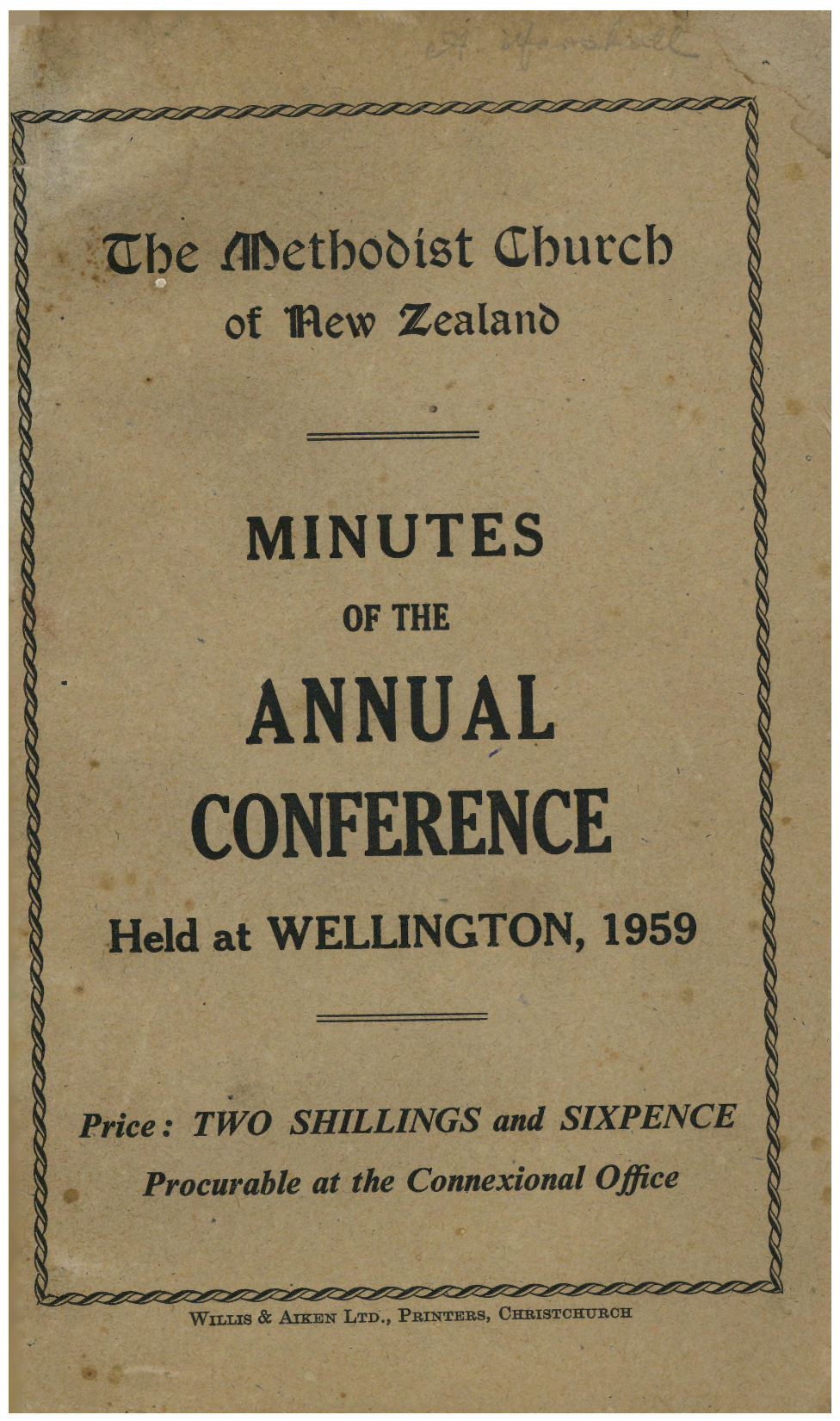 Methodist Church of New Zealand Conference Minutes 1959