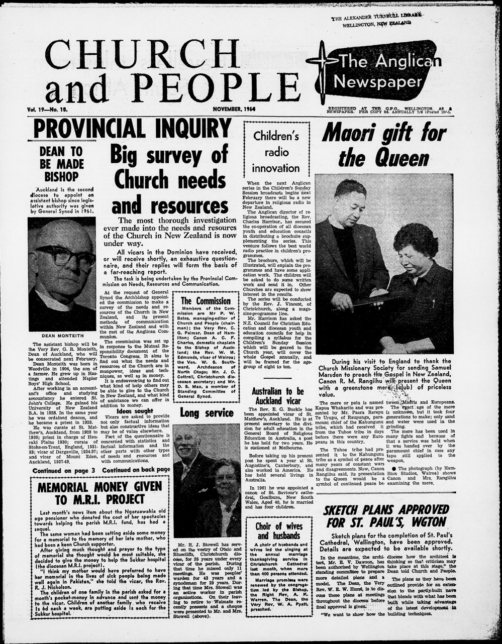 Church &amp; People: November 1964