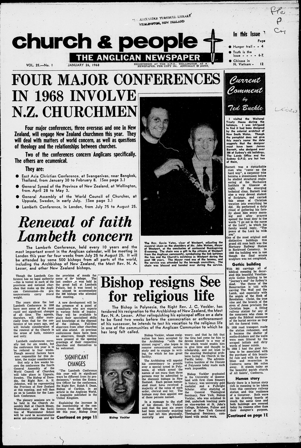 Church &amp; People: 26th January 1968