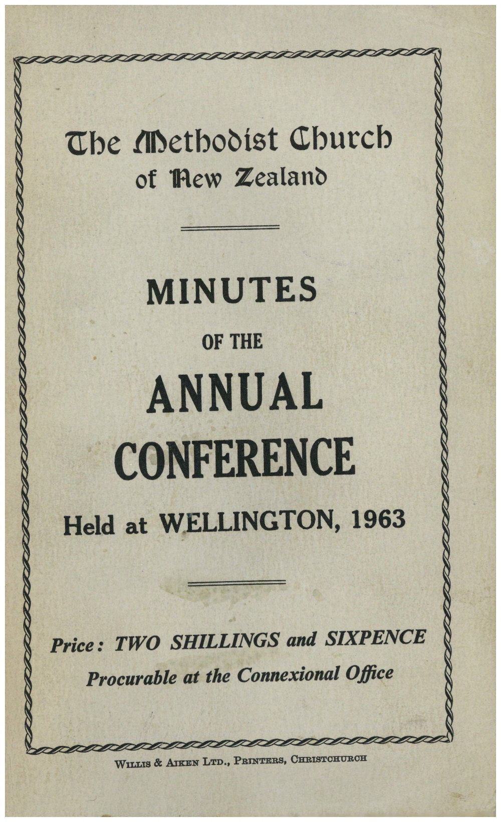 Methodist Church of New Zealand Conference Minutes 1963