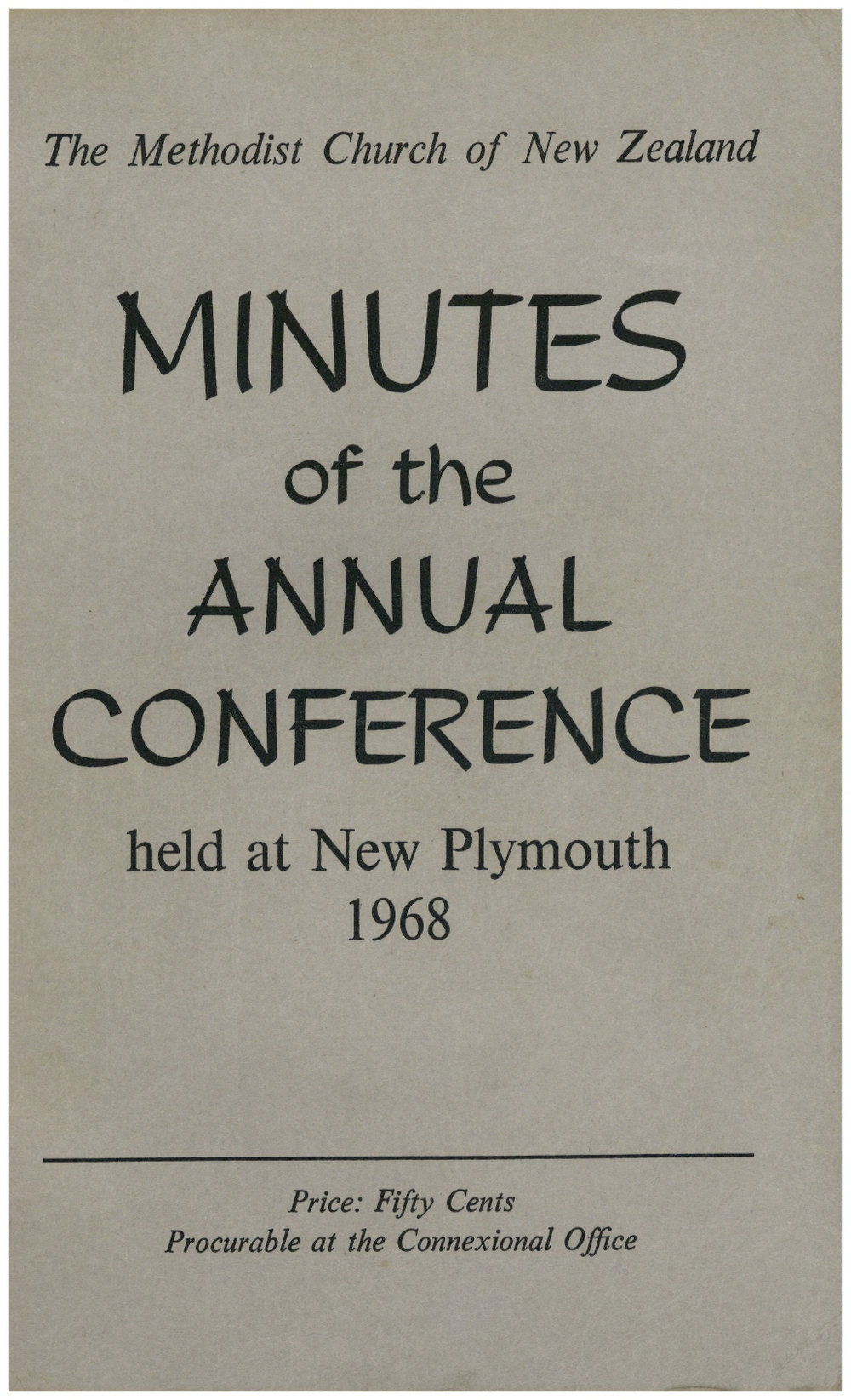 Methodist Church of New Zealand Conference Minutes 1968
