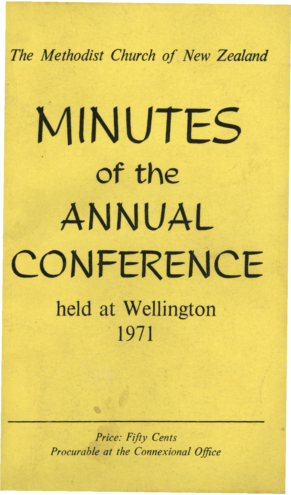 Methodist Church of New Zealand Conference Minutes 1971