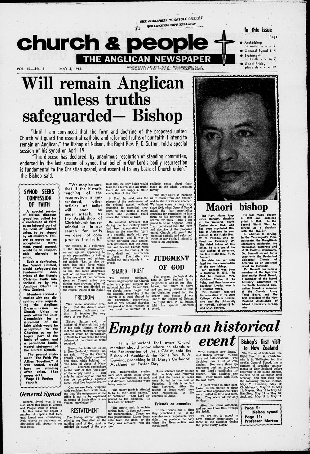 Church &amp; People: 3rd May 1968