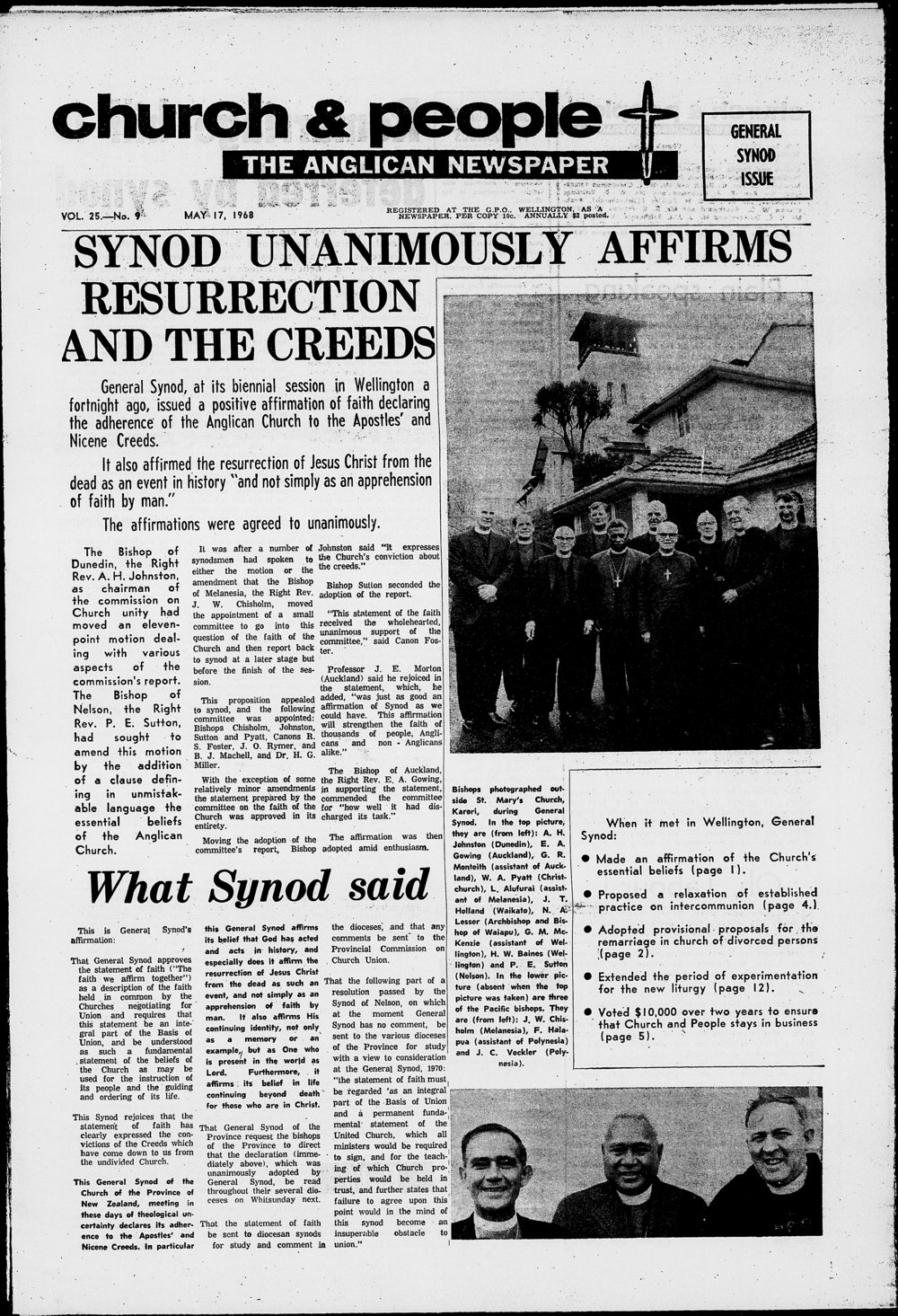 Church &amp; People: 17th May 1968