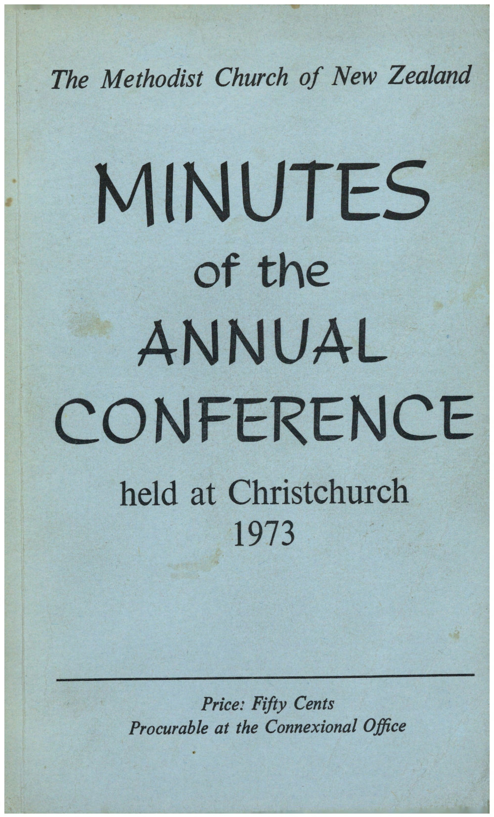 Methodist Church of New Zealand Conference Minutes 1973