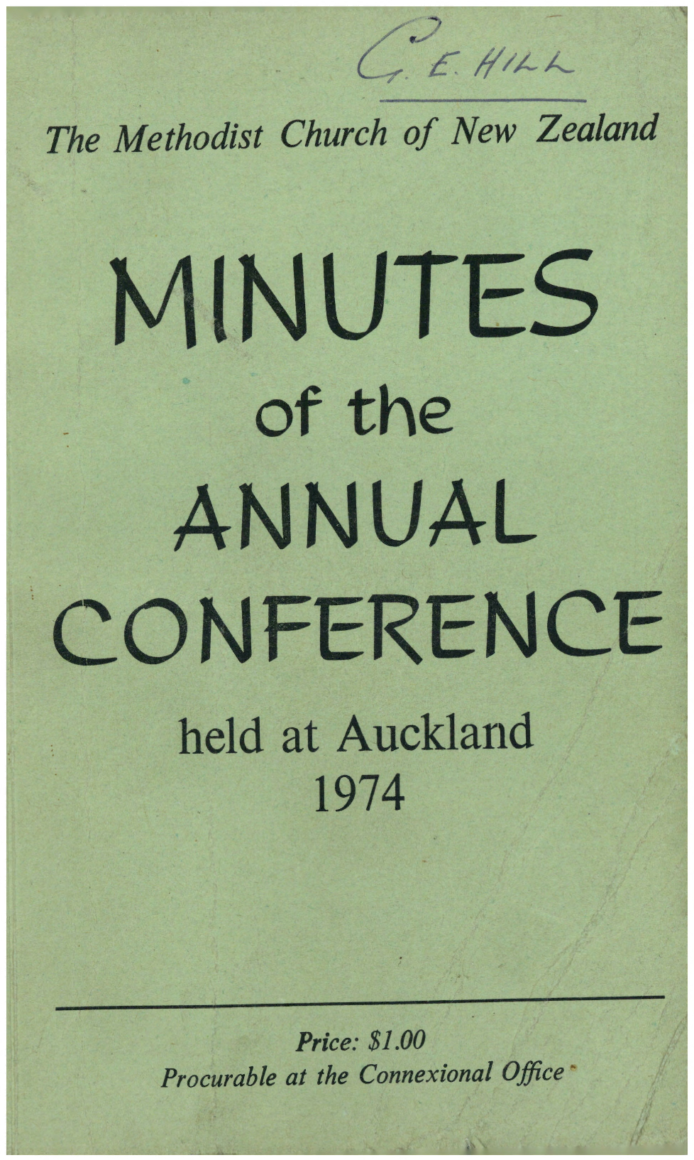 Methodist Church of New Zealand Conference Minutes 1974
