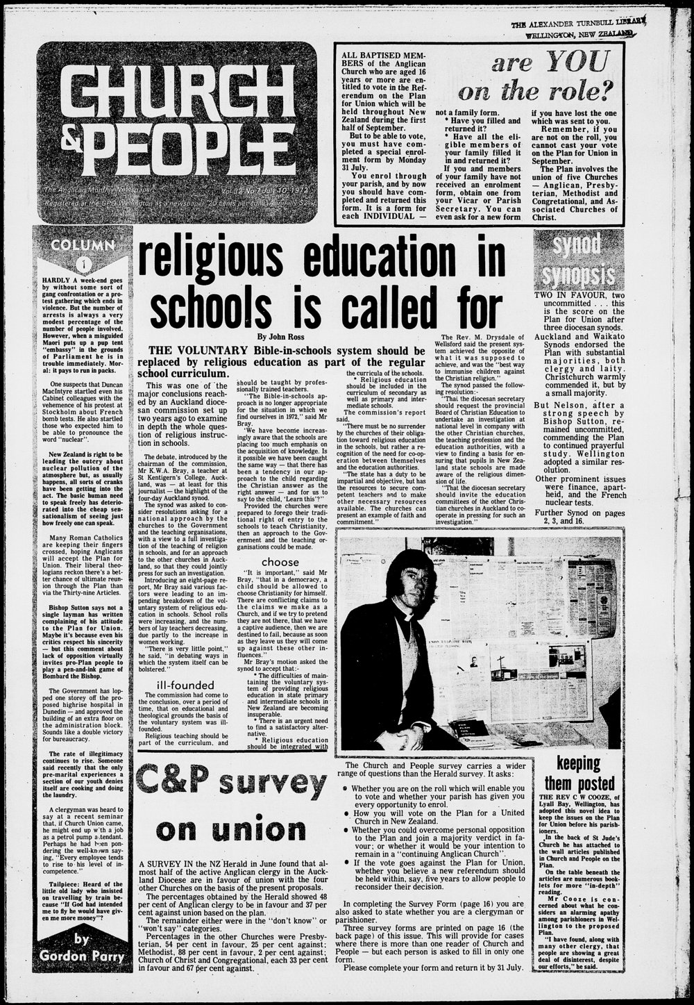 Church &amp; People: 10th July 1972