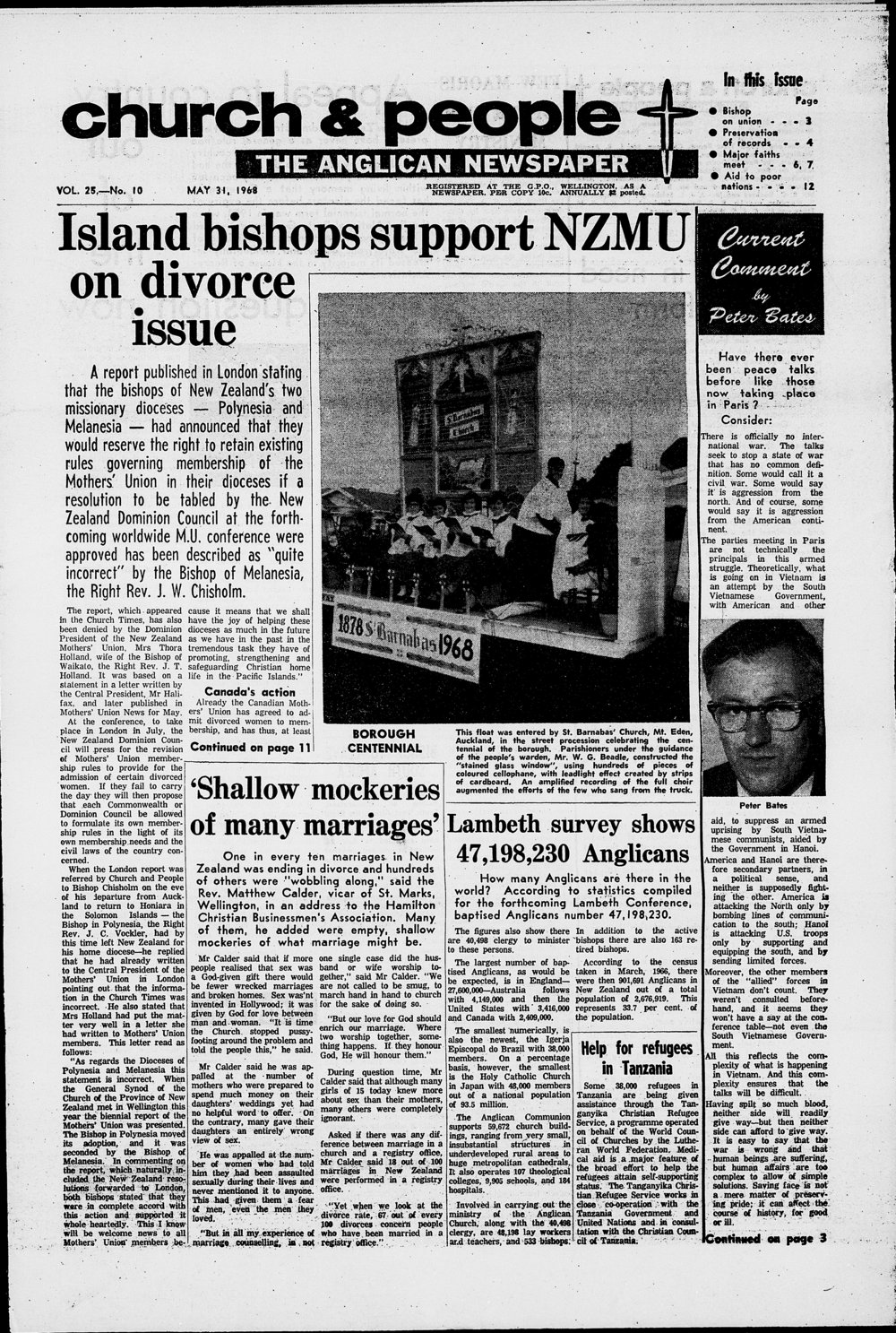 Church &amp; People: 31st May 1968