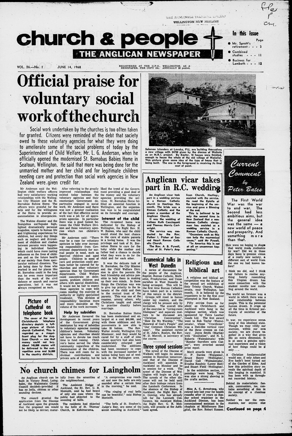 Church &amp; People: 14th June 1968