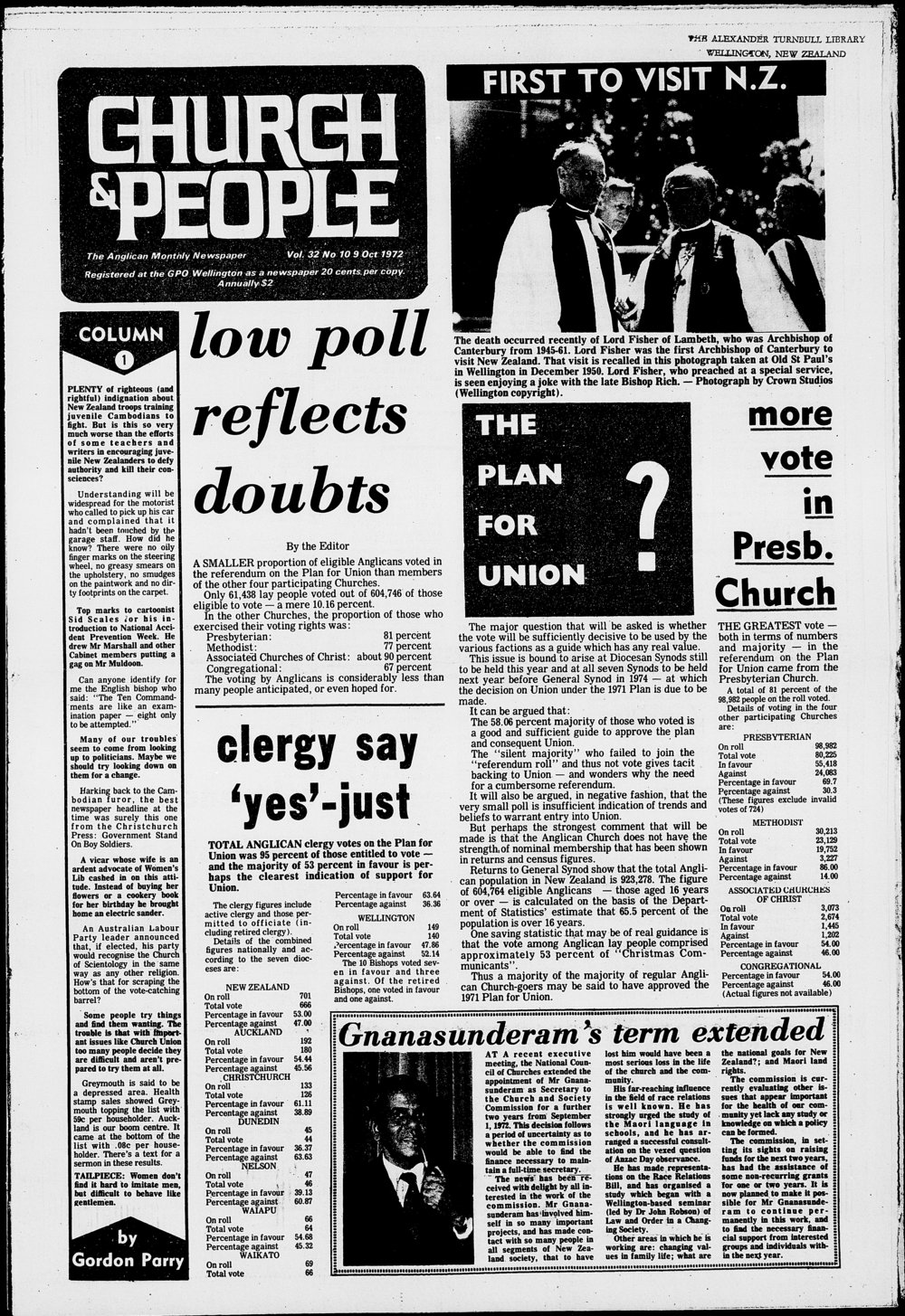 Church &amp; People: 9th October 1972