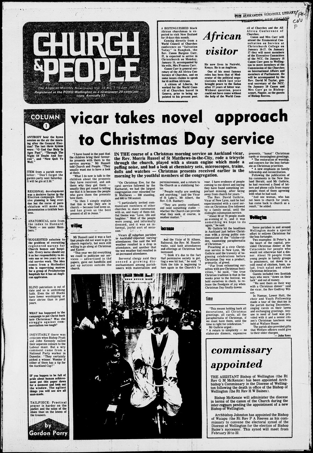 Church &amp; People: 15th January 1973