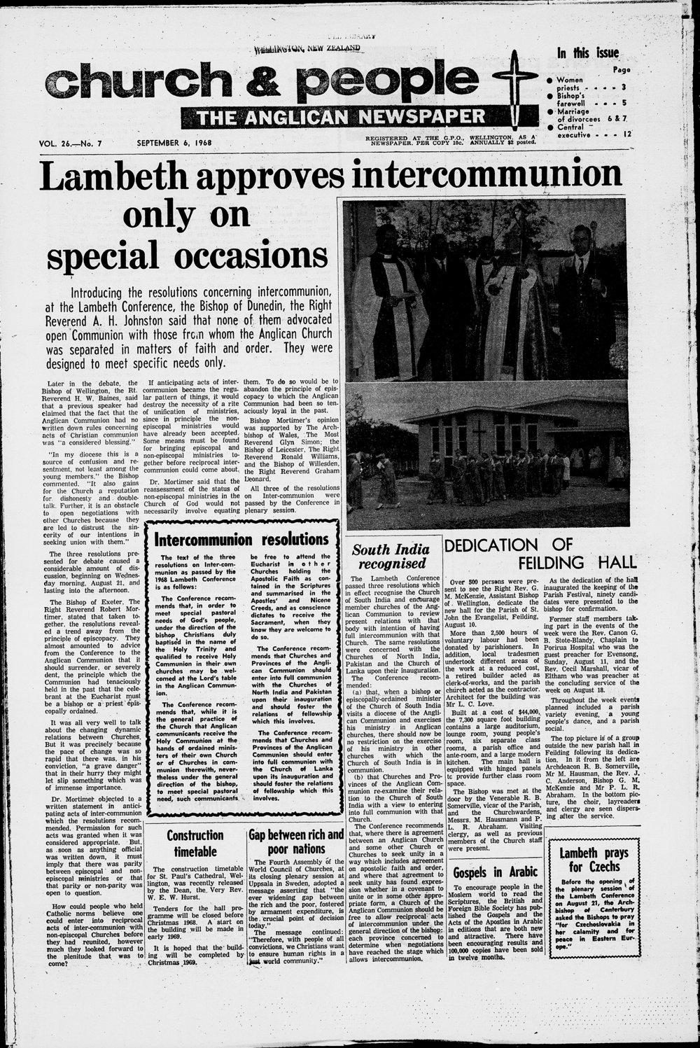 Church &amp; People: 6th September 1968