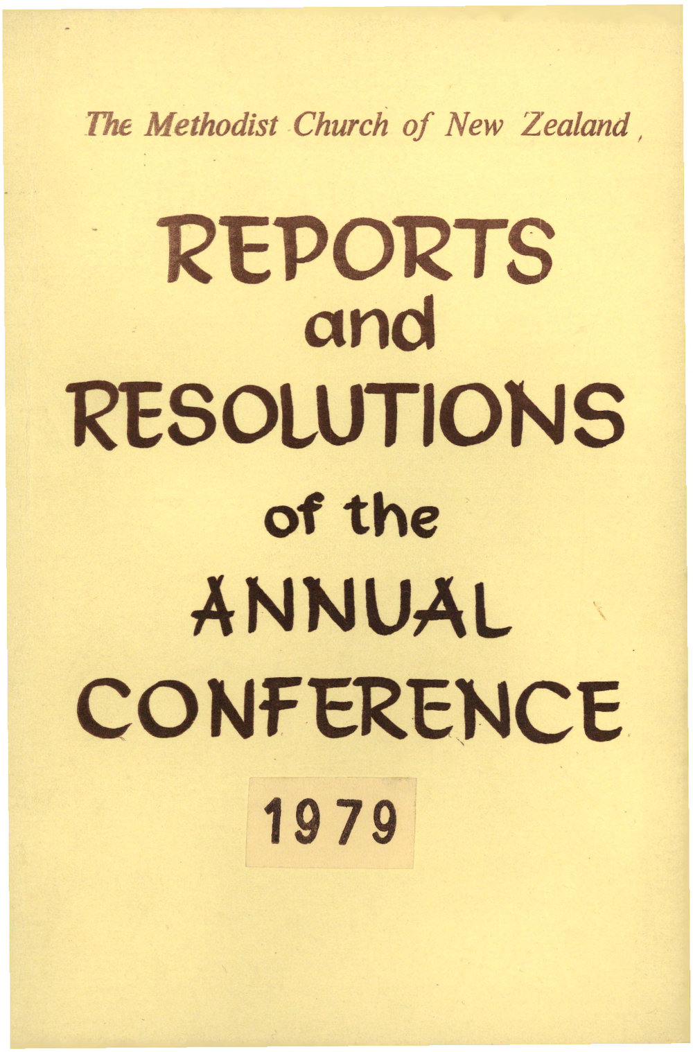 Methodist Church of New Zealand Conference Minutes 1979