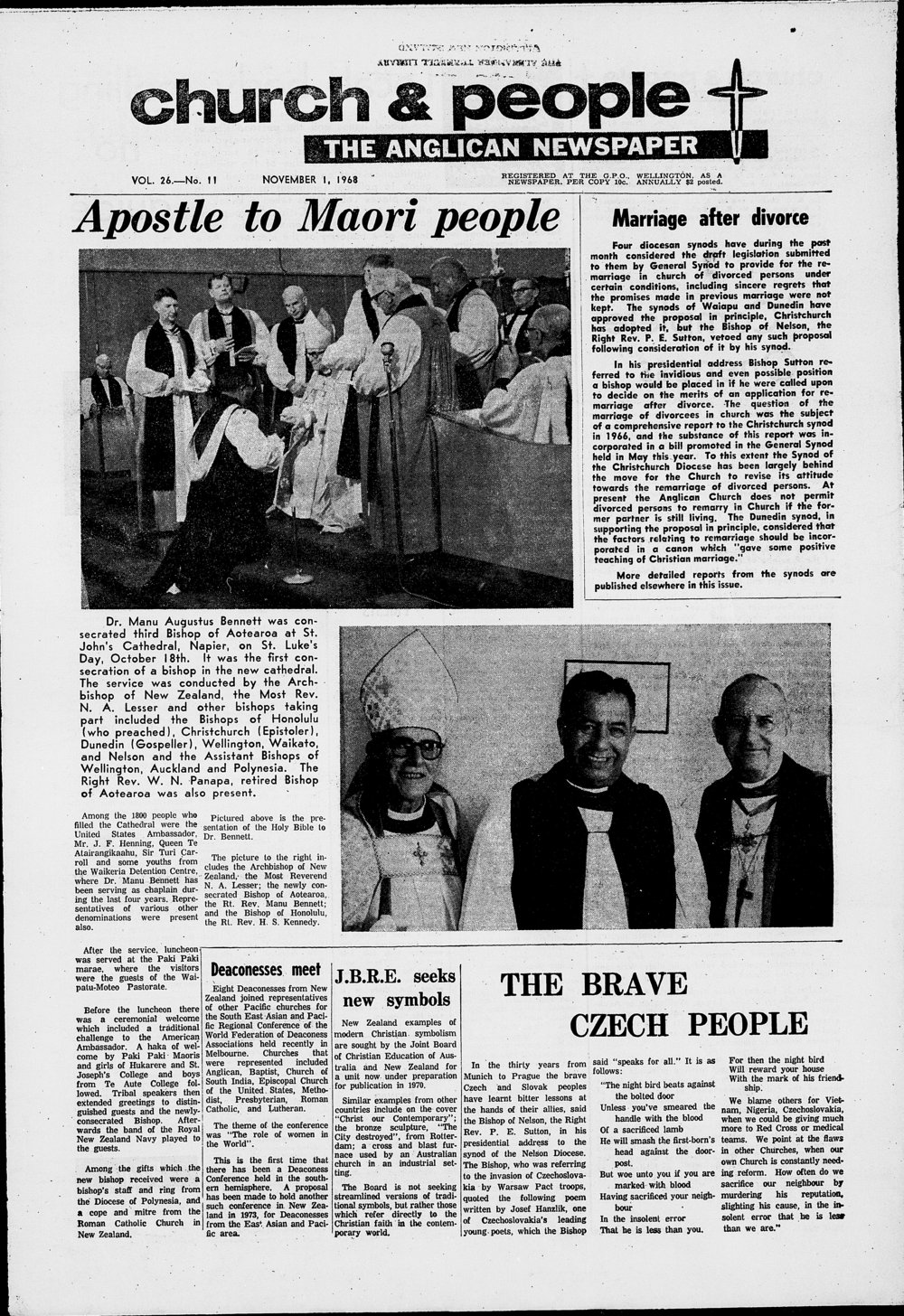 Church &amp; People: 1st November 1968