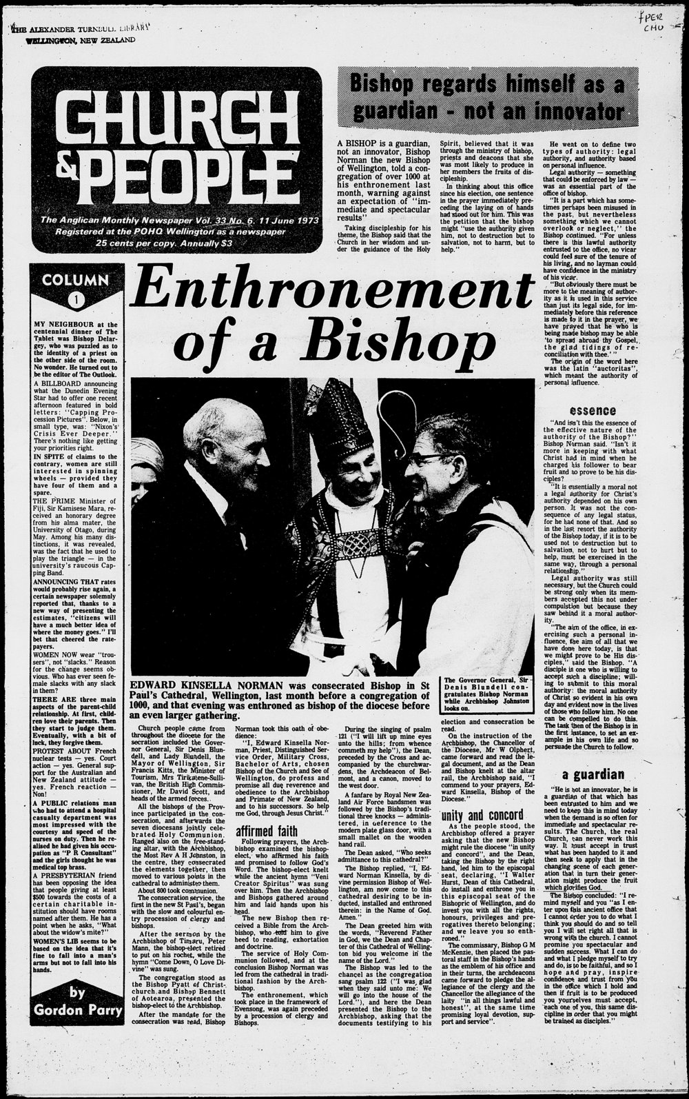 Church &amp; People: 11th June 1973