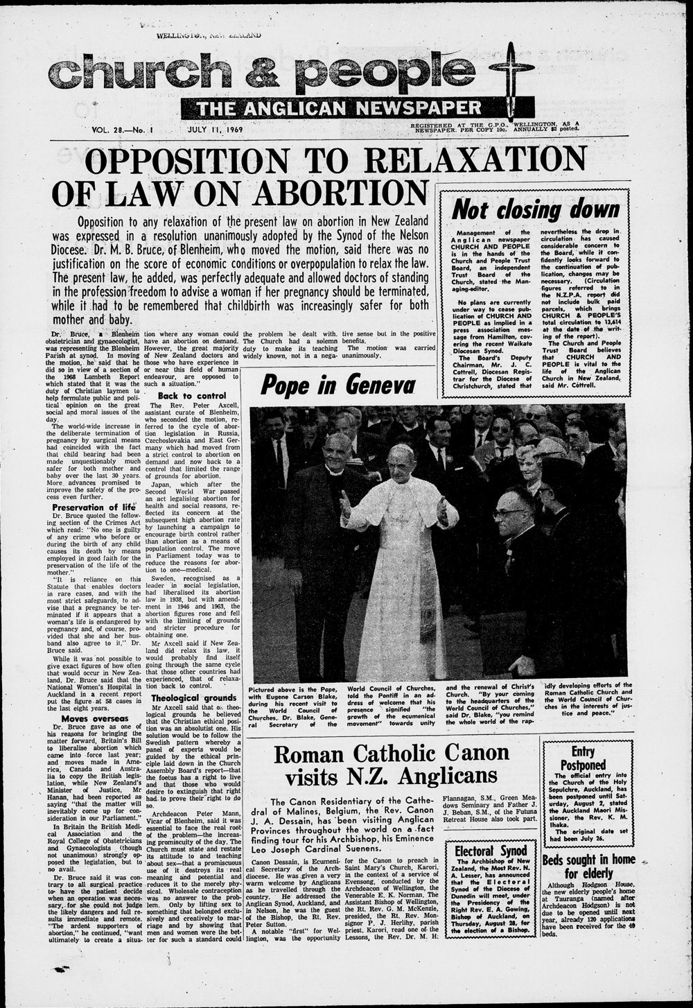 Church &amp; People: 1st July 1969