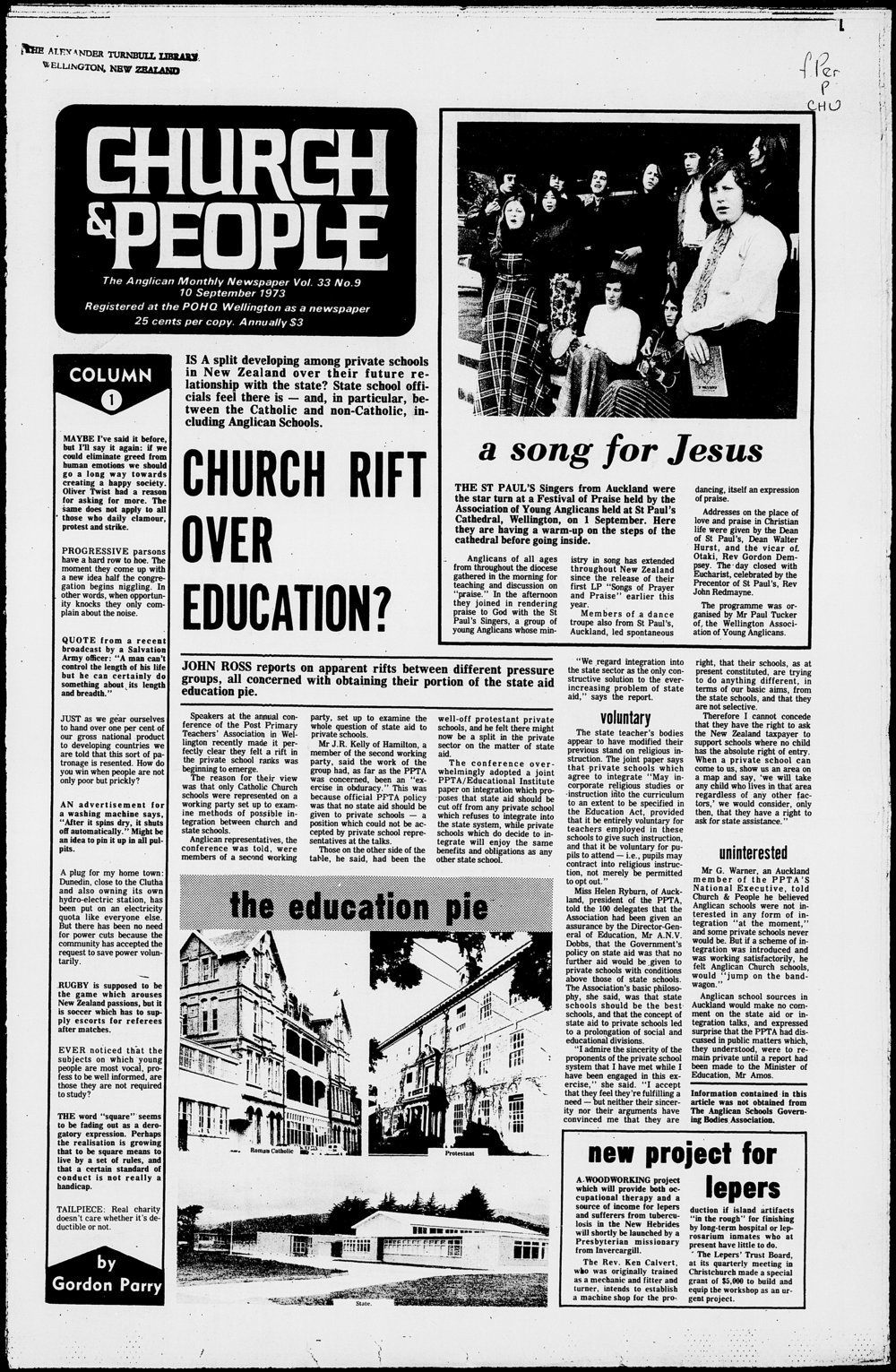 Church &amp; People: 10th September 1973