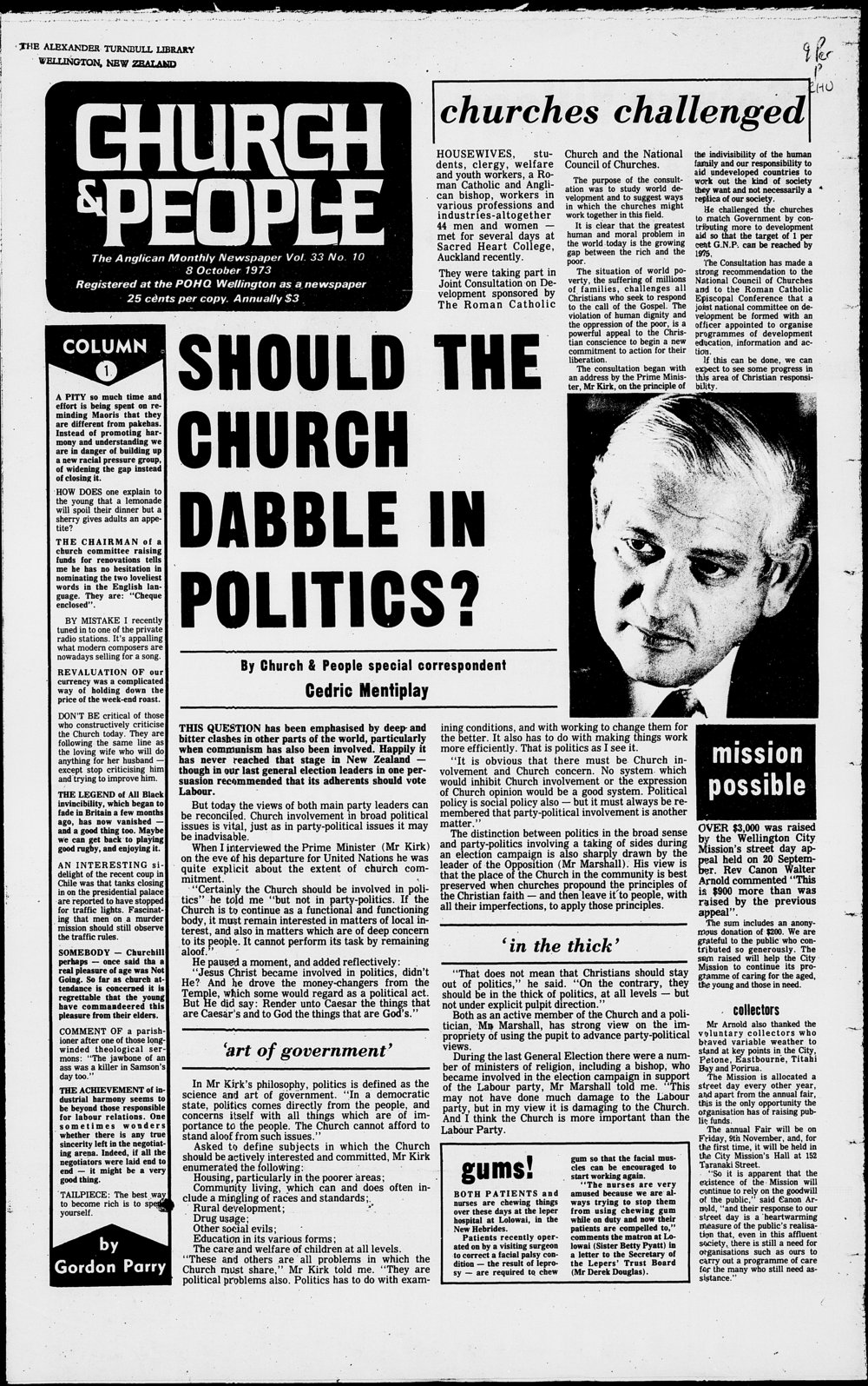 Church &amp; People: 8th October 1973