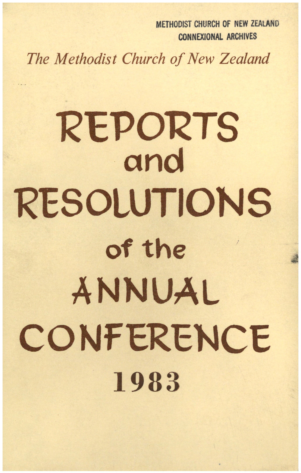 Methodist Church of New Zealand Conference Minutes 1983