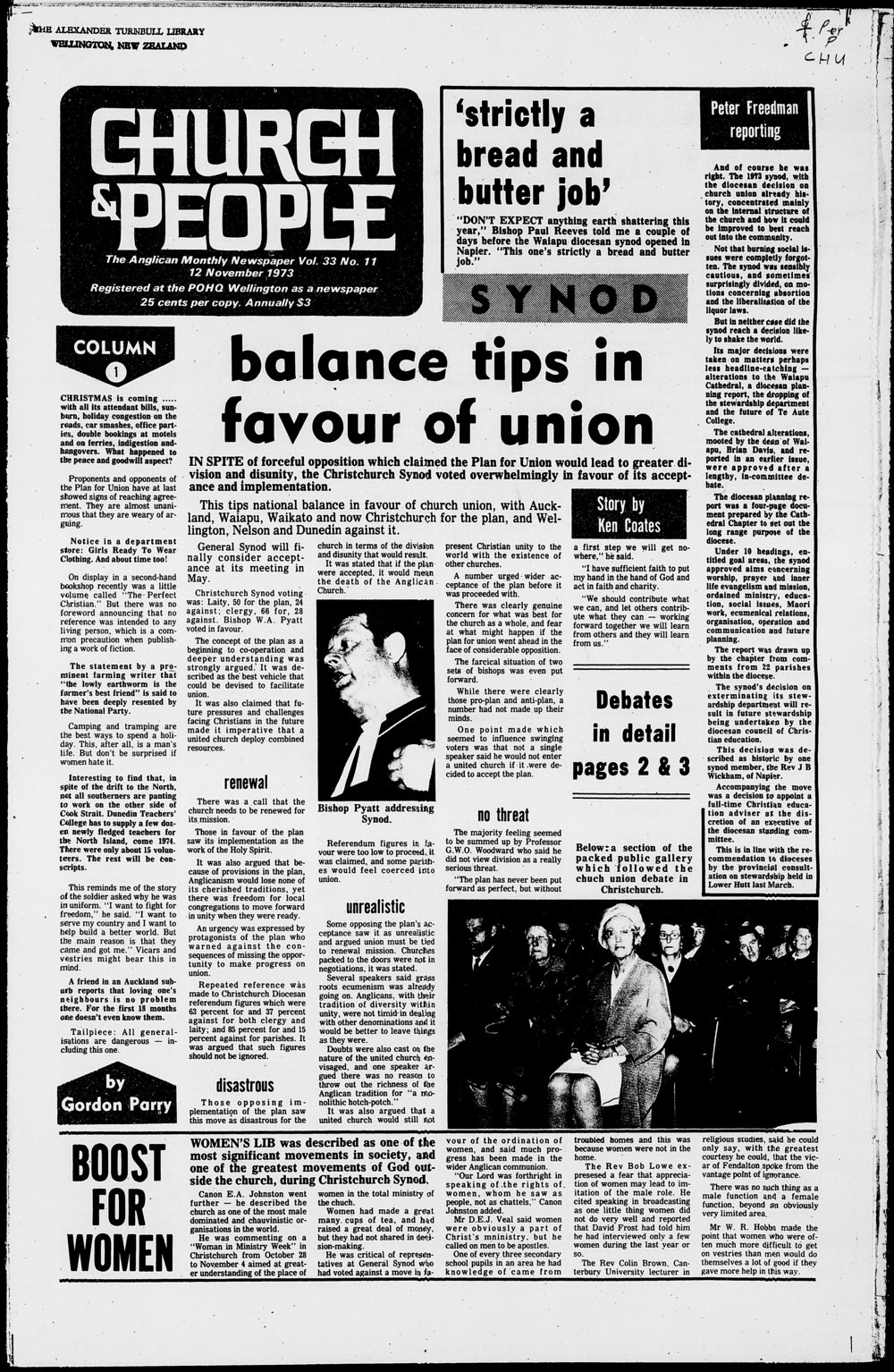 Church &amp; People: 12th November 1973