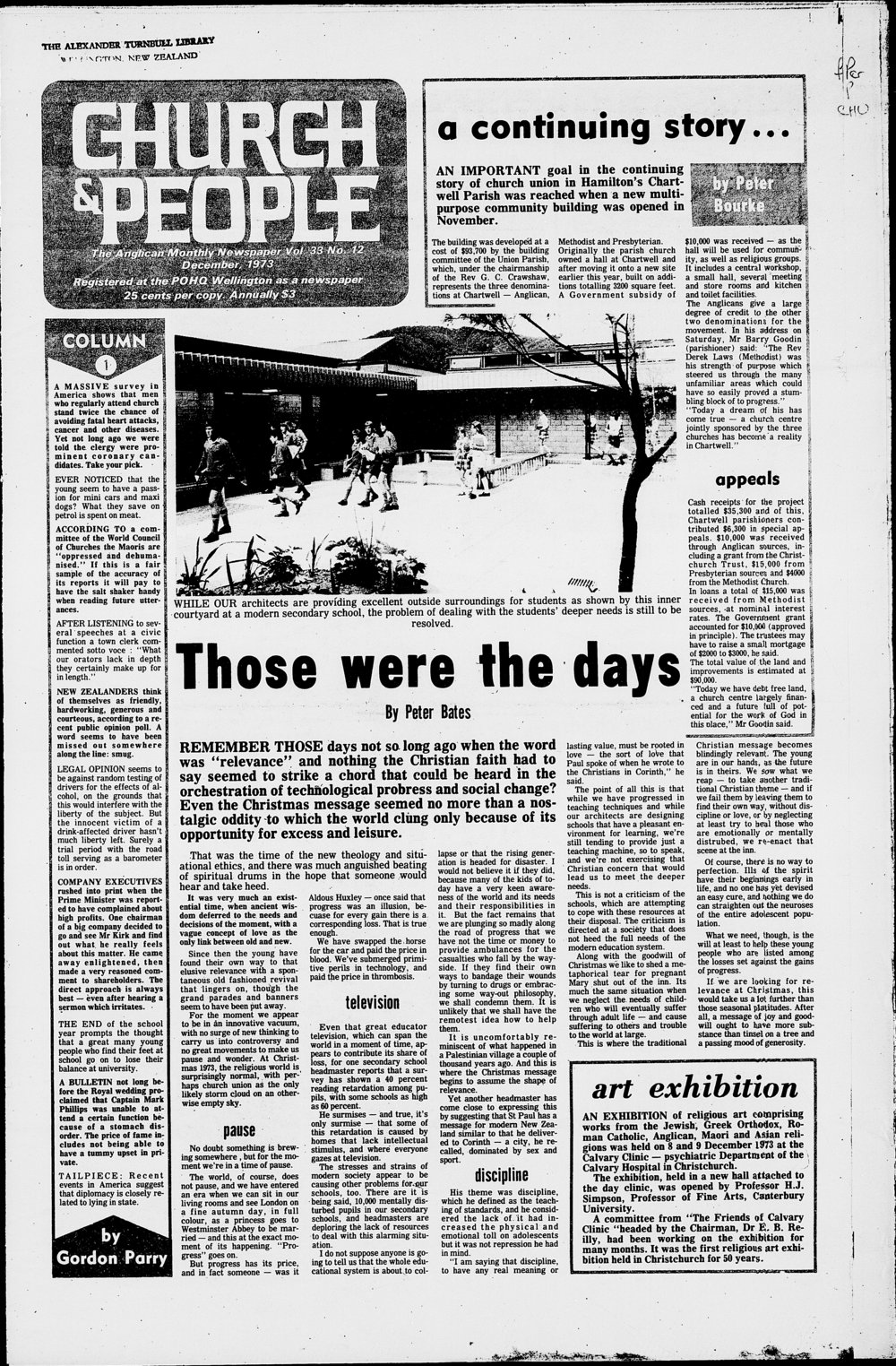 Church &amp; People: 12th December 1973