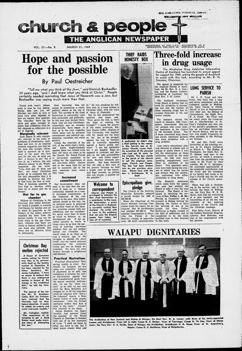 Church &amp; People: 21st March 1969