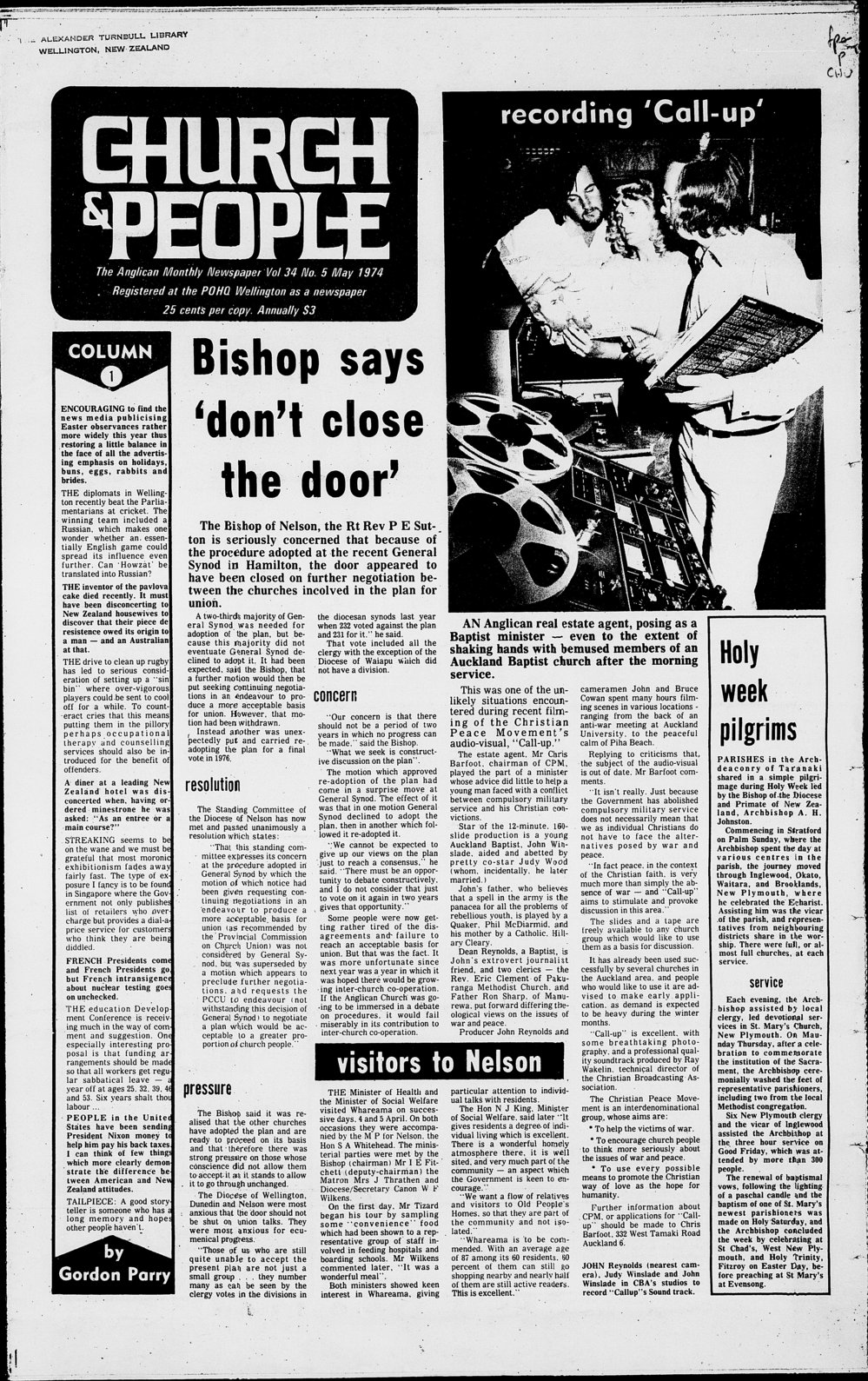 Church &amp; People: May 1974