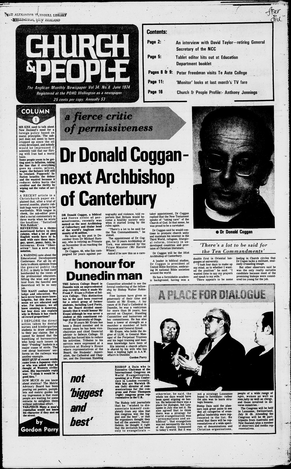 Church &amp; People: June 1974