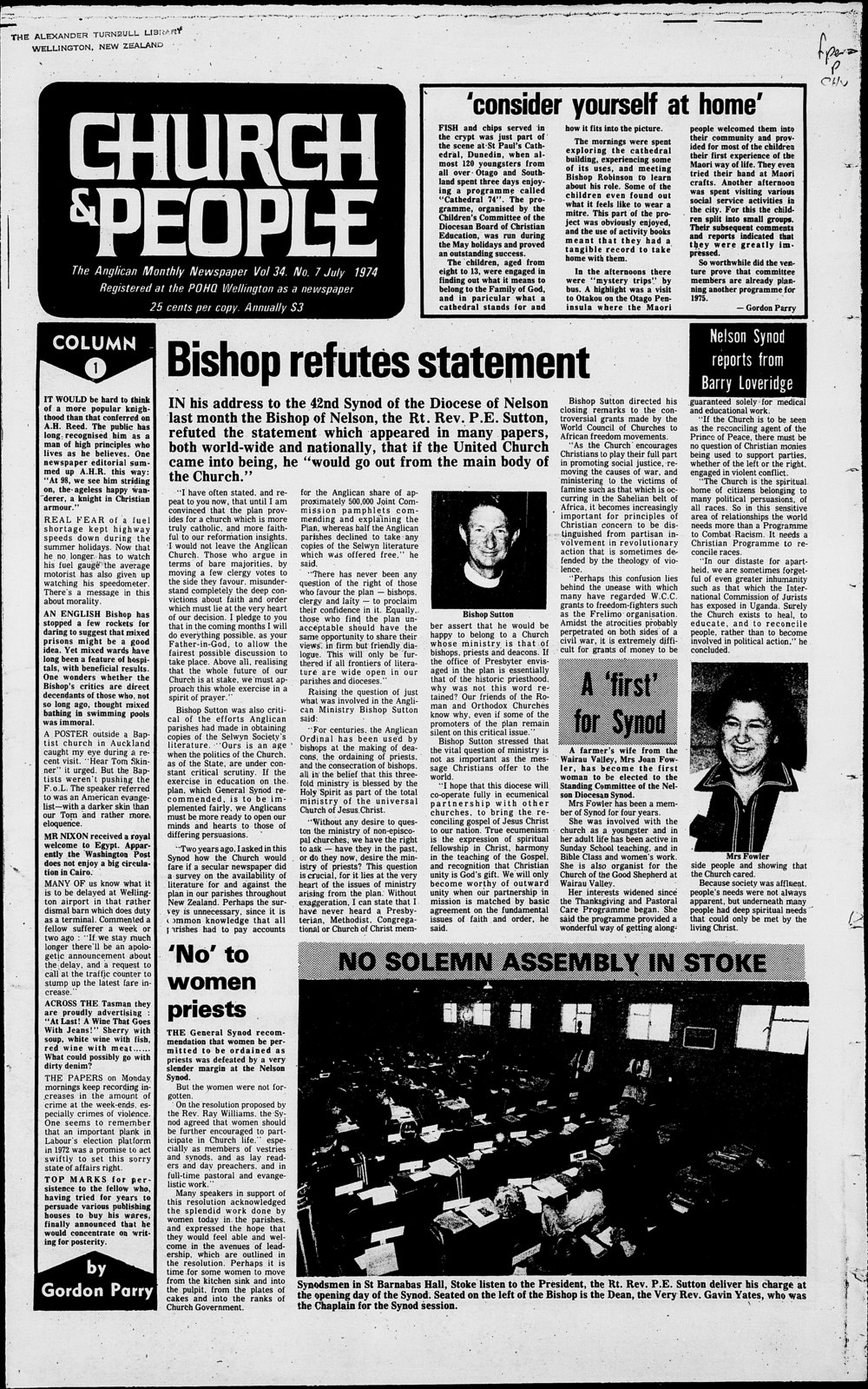 Church &amp; People: July 1974