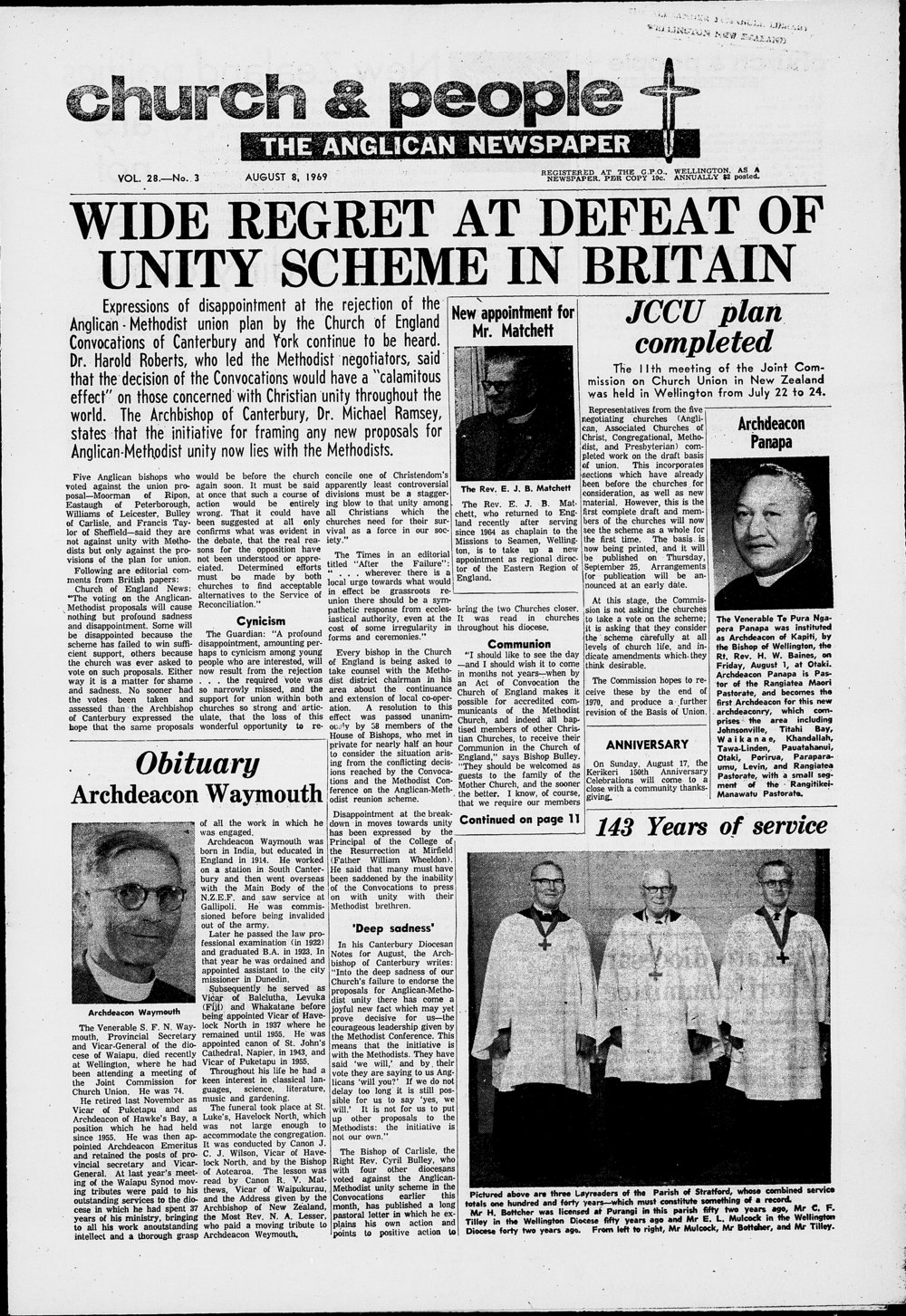 Church &amp; People: 8th August 1969