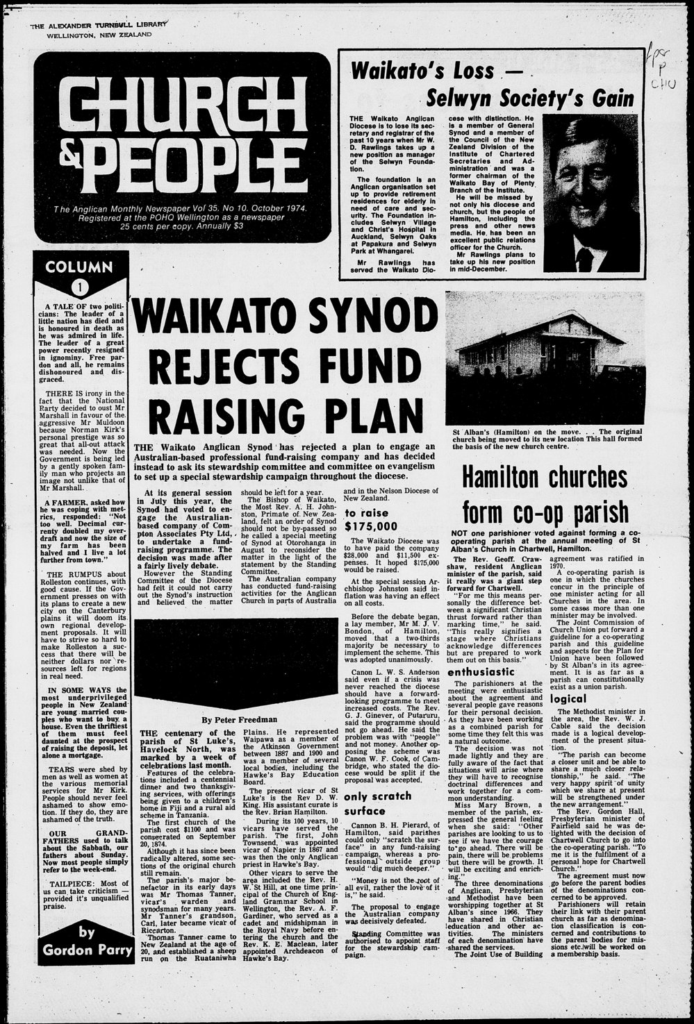 Church &amp; People: October 1974