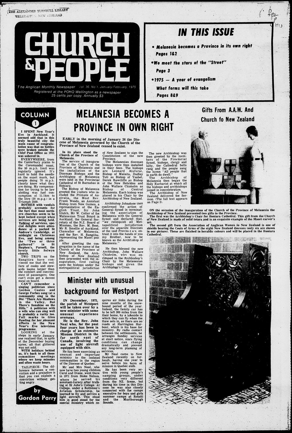 Church &amp; People: January 1975