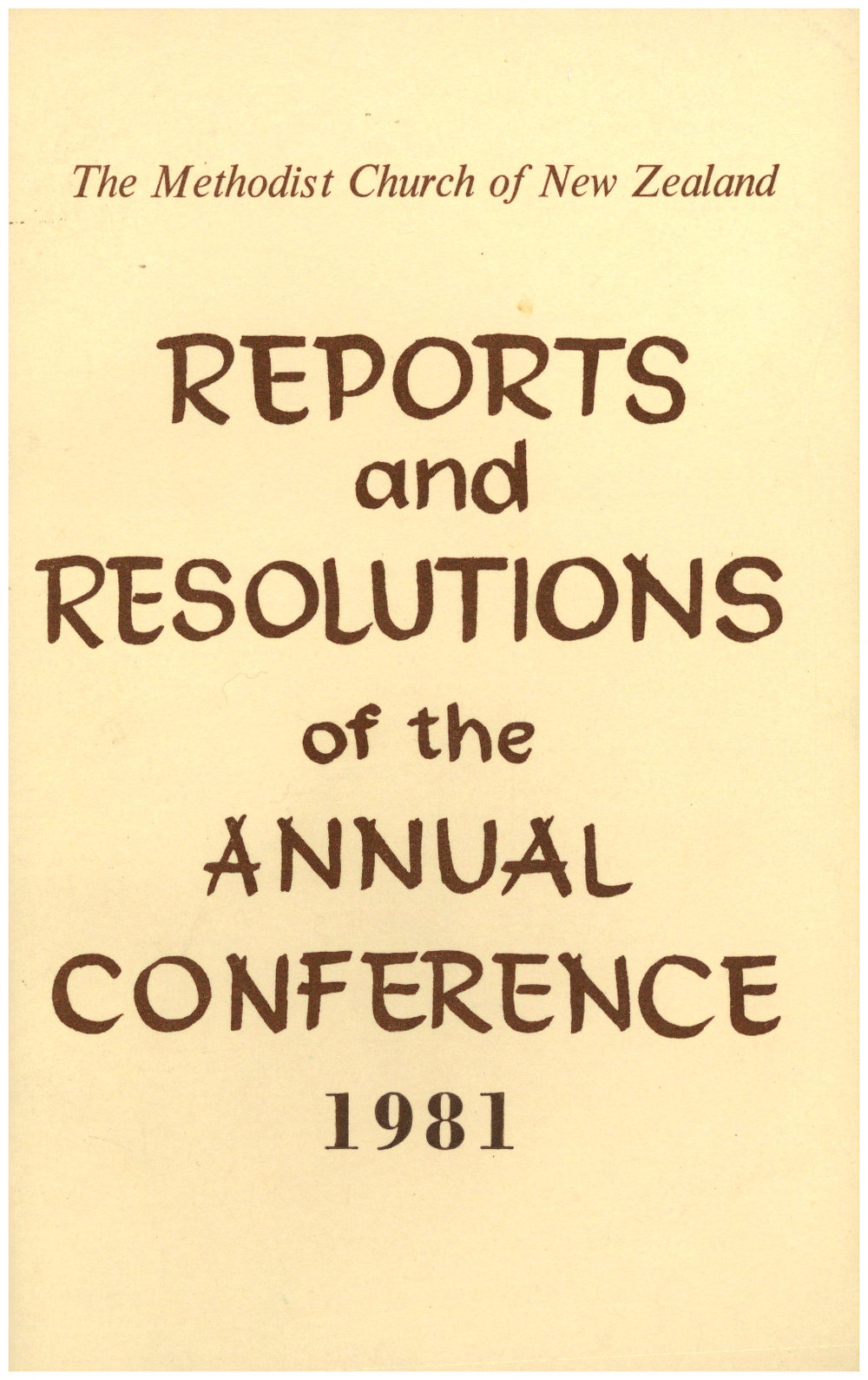 Methodist Church of New Zealand Conference Minutes 1981